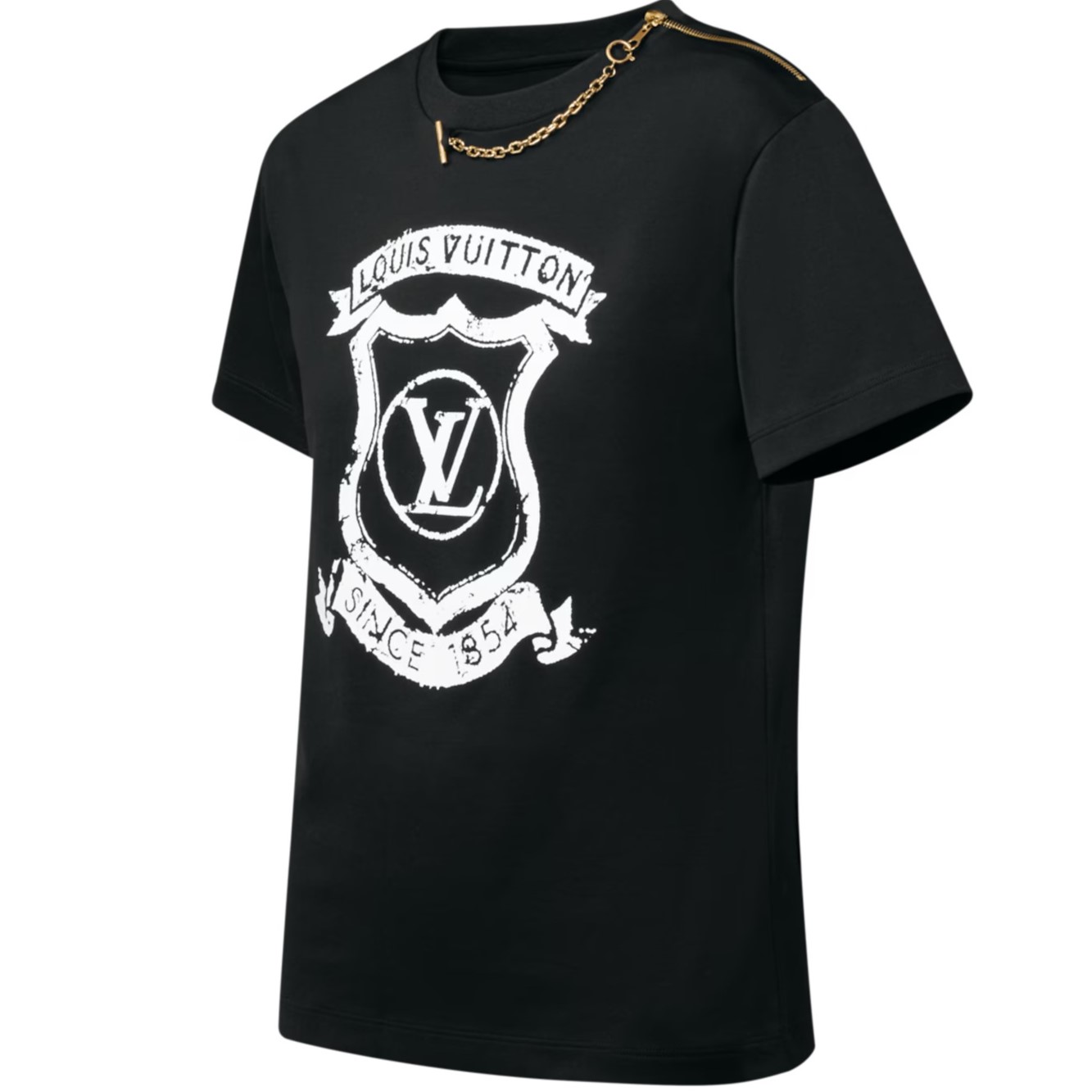 Áo thun LV nữ Louis Vuitton Signature Zipper Detail T-Shirt Black 5