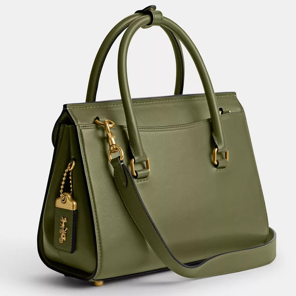 TÚI COACH NỮ BROOME CARRYALL LUXE REFINED CALF LEATHER BRASS MOSS CP119 1