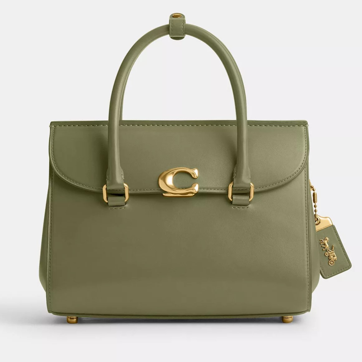 TÚI COACH NỮ BROOME CARRYALL LUXE REFINED CALF LEATHER BRASS MOSS CP119 3