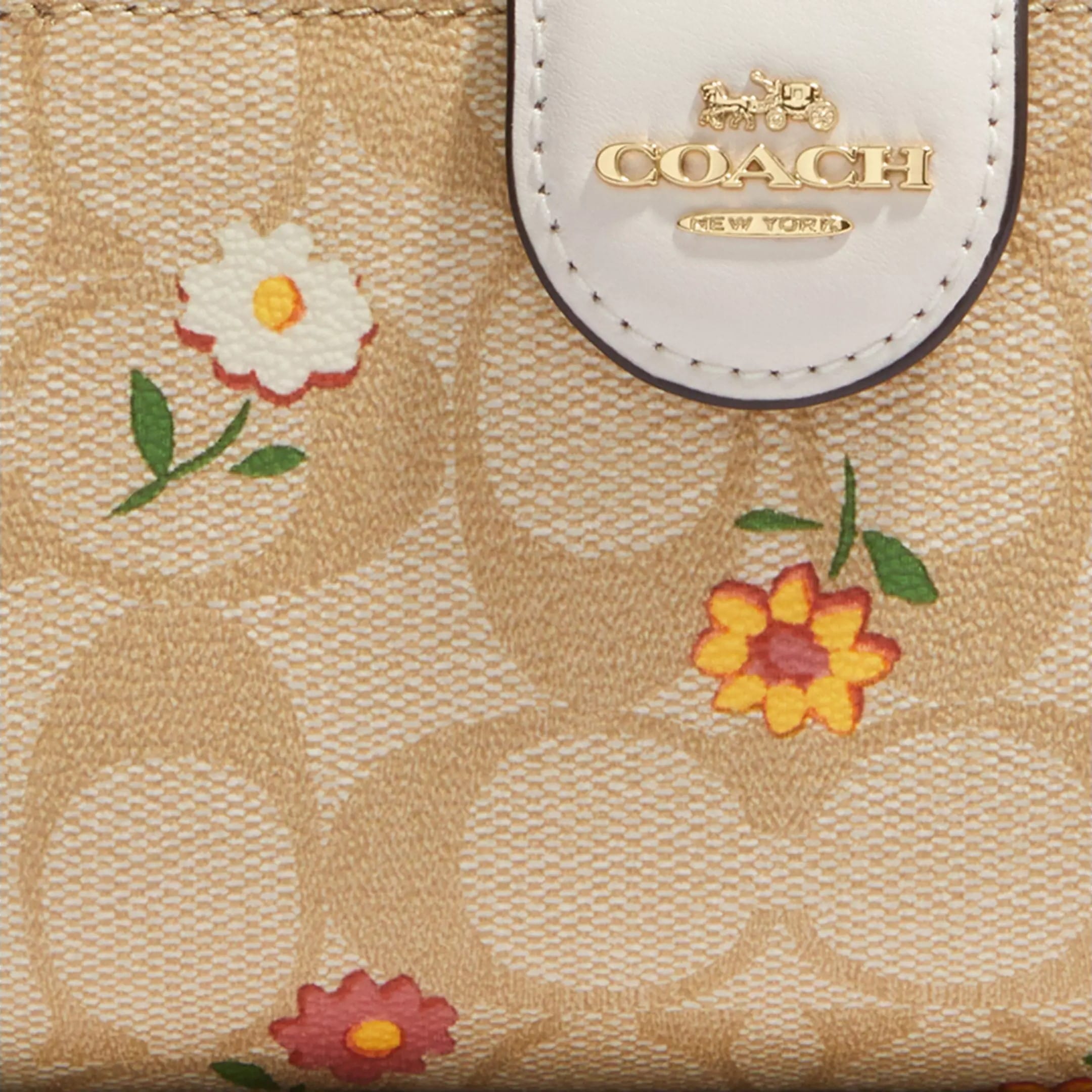 Ví Coach nữ Medium Corner Zip Wallet In Signature Canvas With Nostalgic Ditsy Print CH480 1