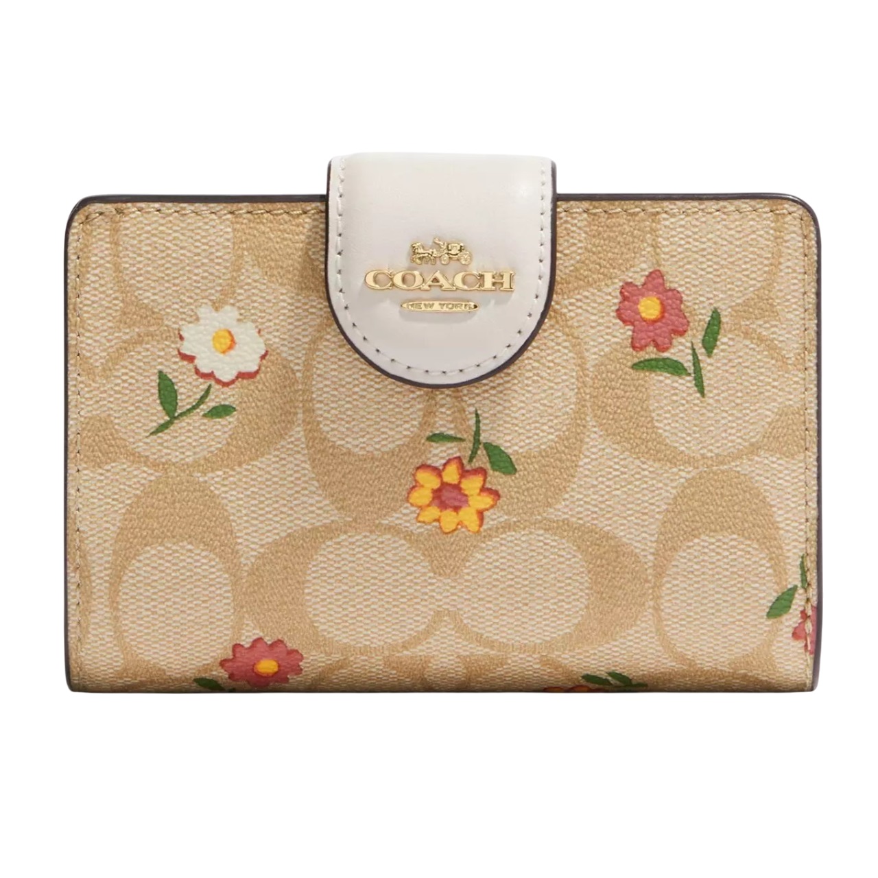 Ví Coach nữ Medium Corner Zip Wallet In Signature Canvas With Nostalgic Ditsy Print CH480 4