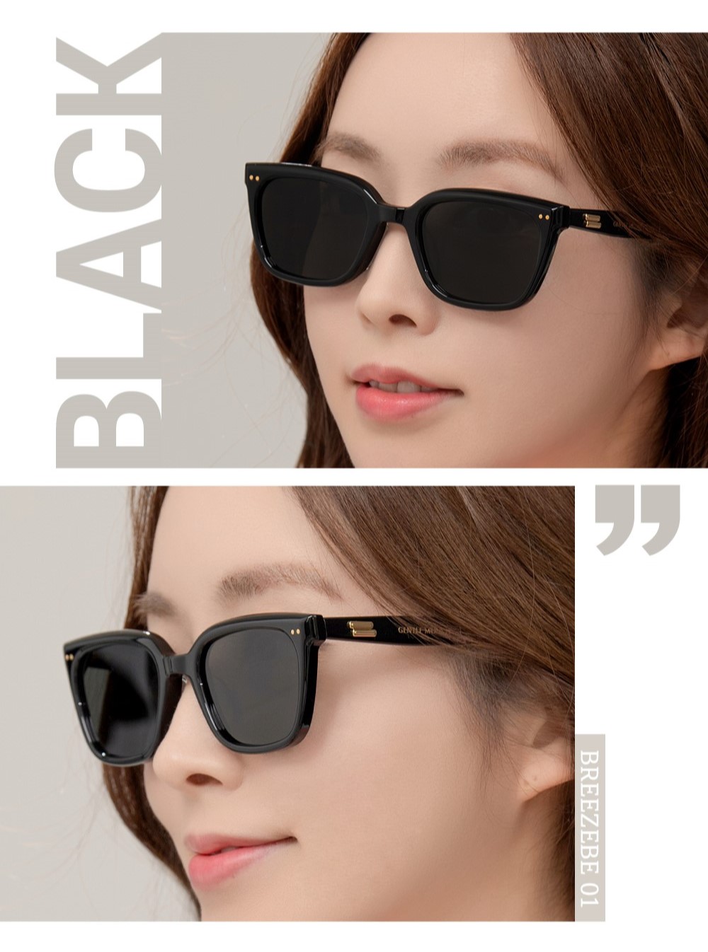 Mắt Kính Gentle Monster Breezebe 01 Gray Lenses Black Acetate Frame 15