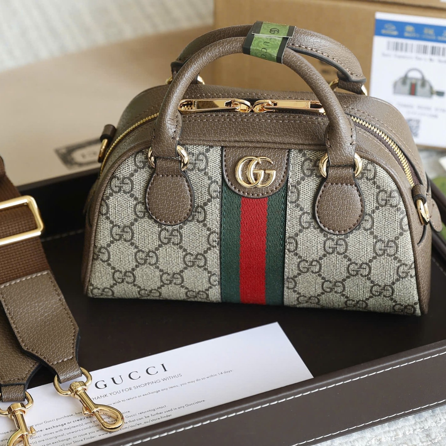Túi Gucci Mini Ophidia Top-handle Bag in GG Supreme Canvas 3