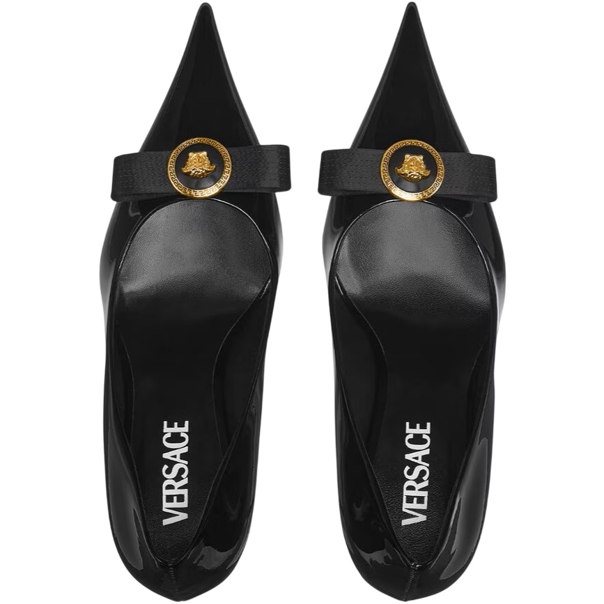 Giày Versace Gianni Ribbon Patent Pumps 85 mm 4