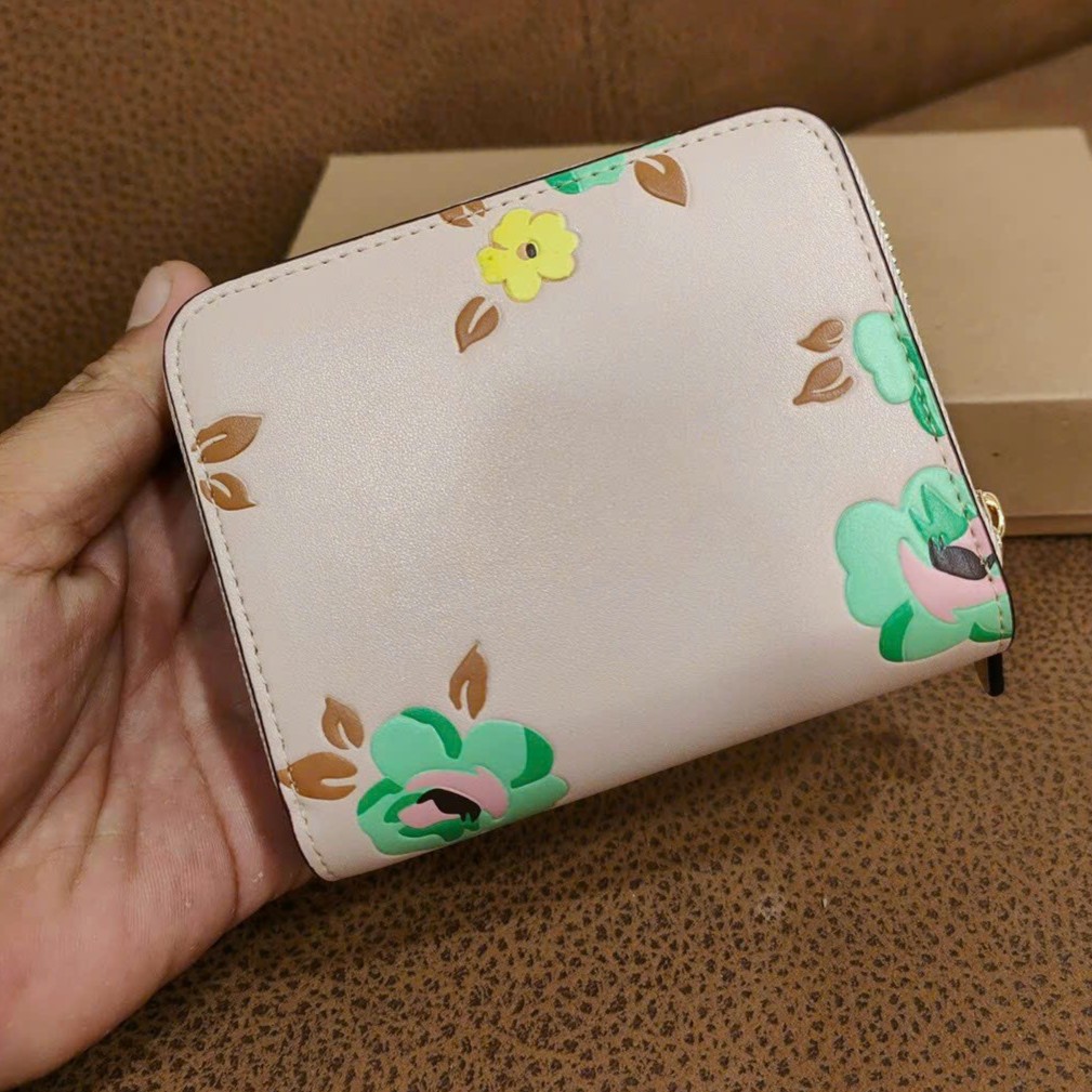 VÍ COACH IN HOA BILLFOLD WALLET WITH FLORAL PRINT CI193 4