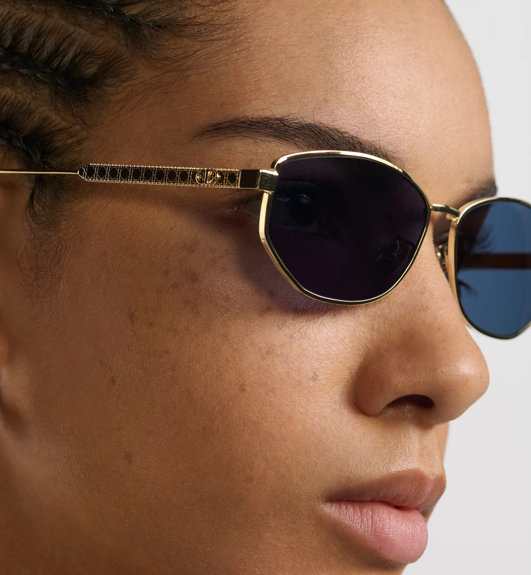 Kính mát Dior Cannage B1U Blue Oval Sunglasses 4