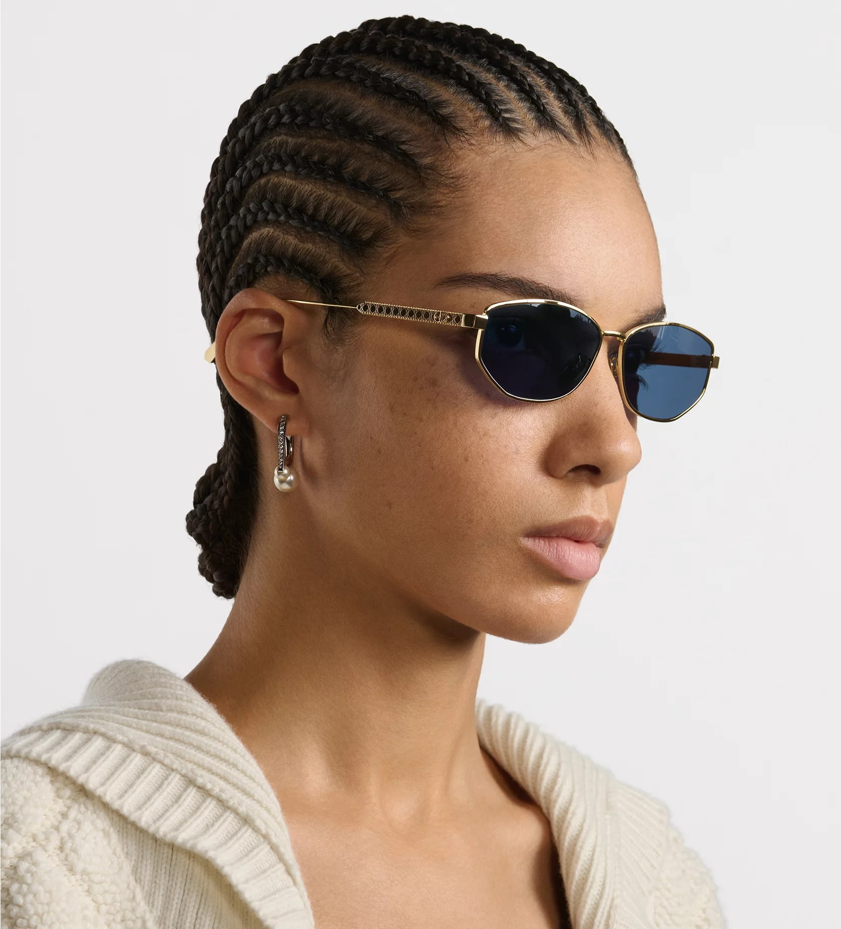 Kính mát Dior Cannage B1U Blue Oval Sunglasses 5