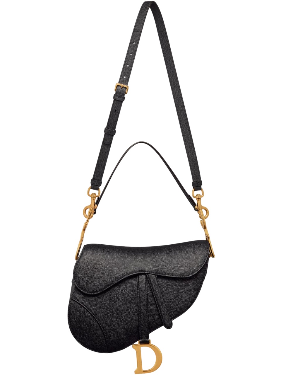 Túi Dior Saddle Bag With Shoulder Strap Black Grained Calfskin 7
