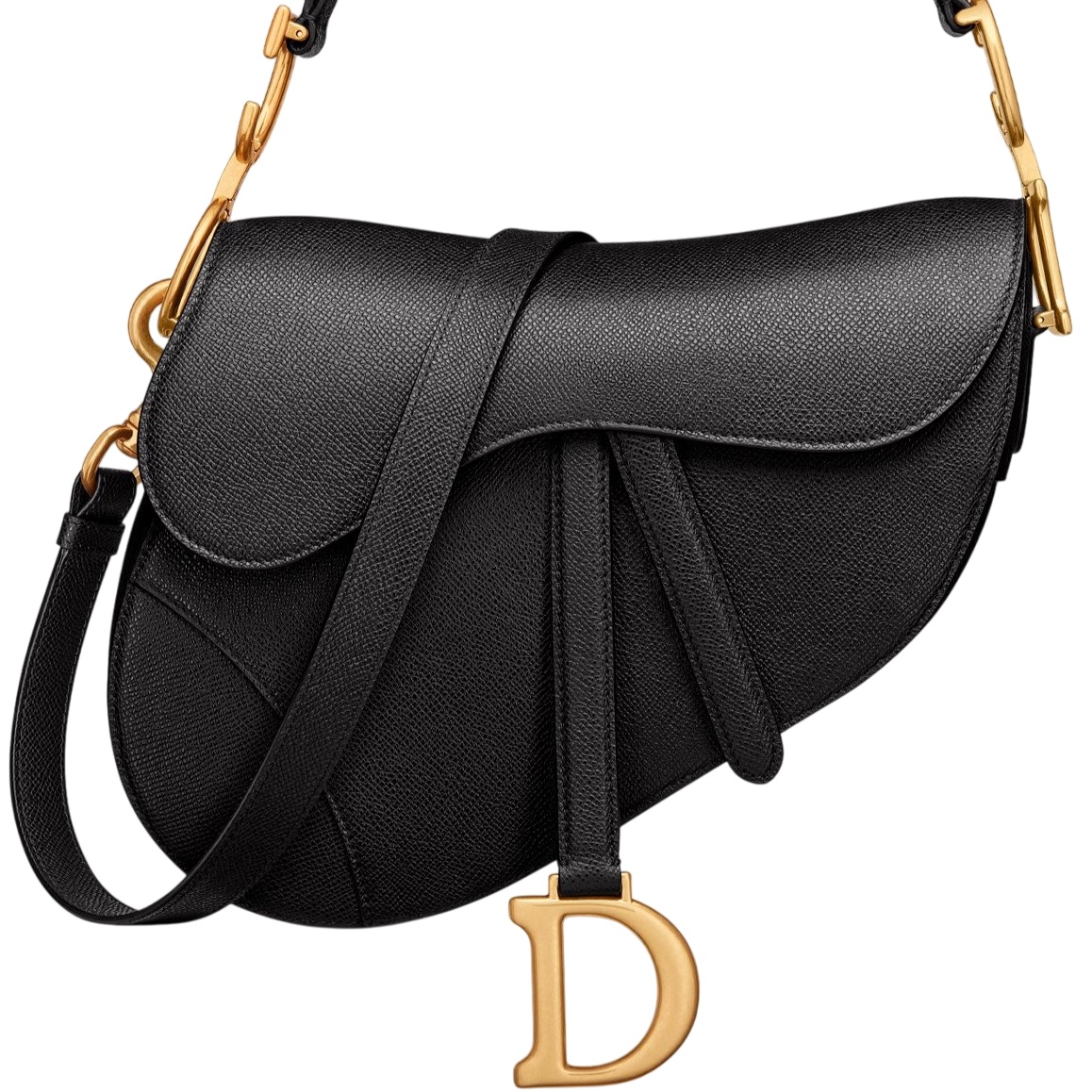 Túi Dior Saddle Bag With Shoulder Strap Black Grained Calfskin 8