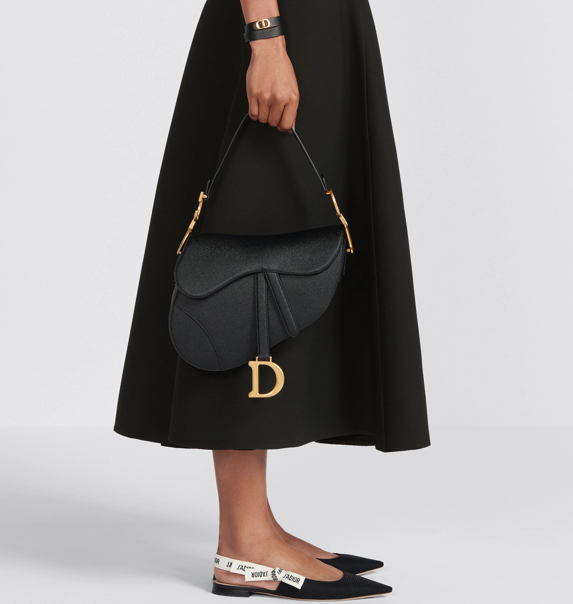 Túi Dior Saddle Bag With Shoulder Strap Black Grained Calfskin 11