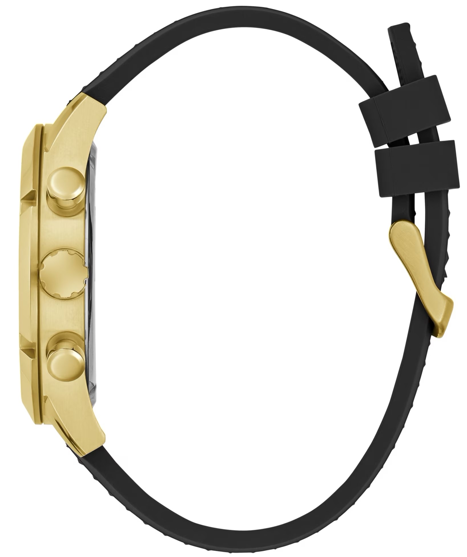 Đồng hồ Nam Guess Gold-Tone and Black Silicone Multifunction Watch GW0729G2 11