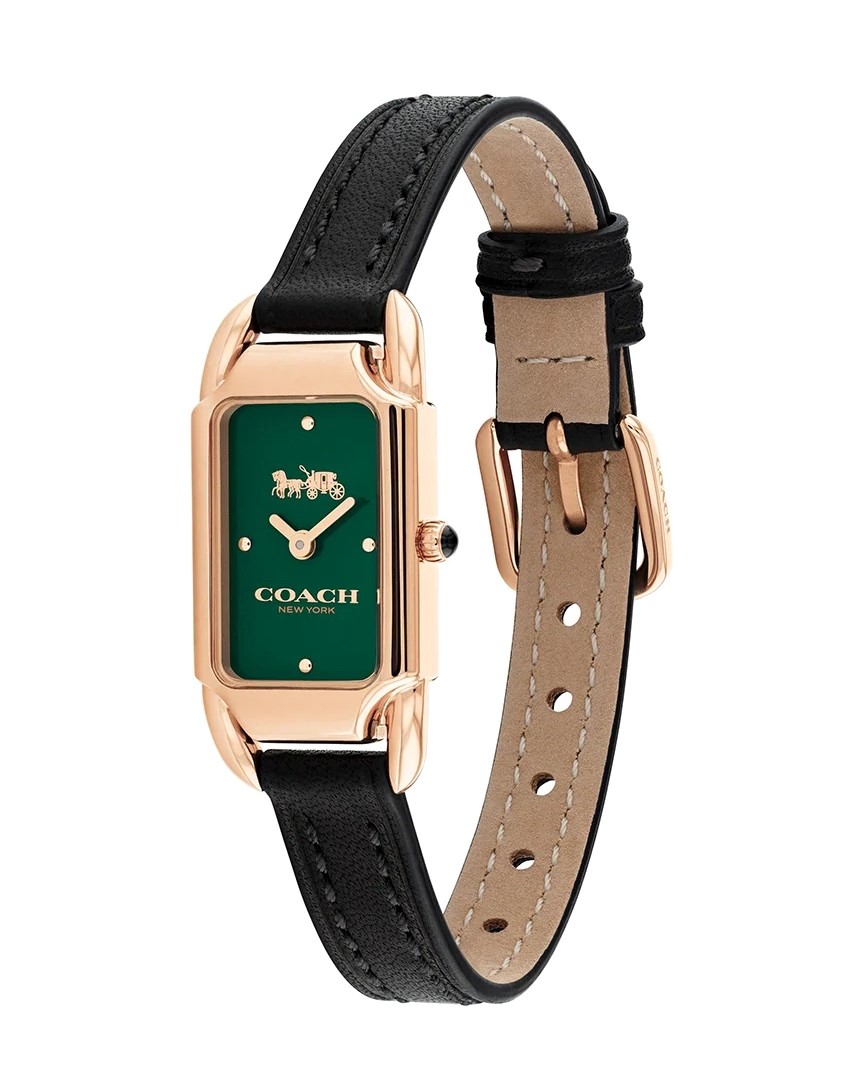 ĐỒNG HỒ NỮ COACH CADIE GREEN DIAL LEATHER STRAP WOMENS WATCH 14504068 3