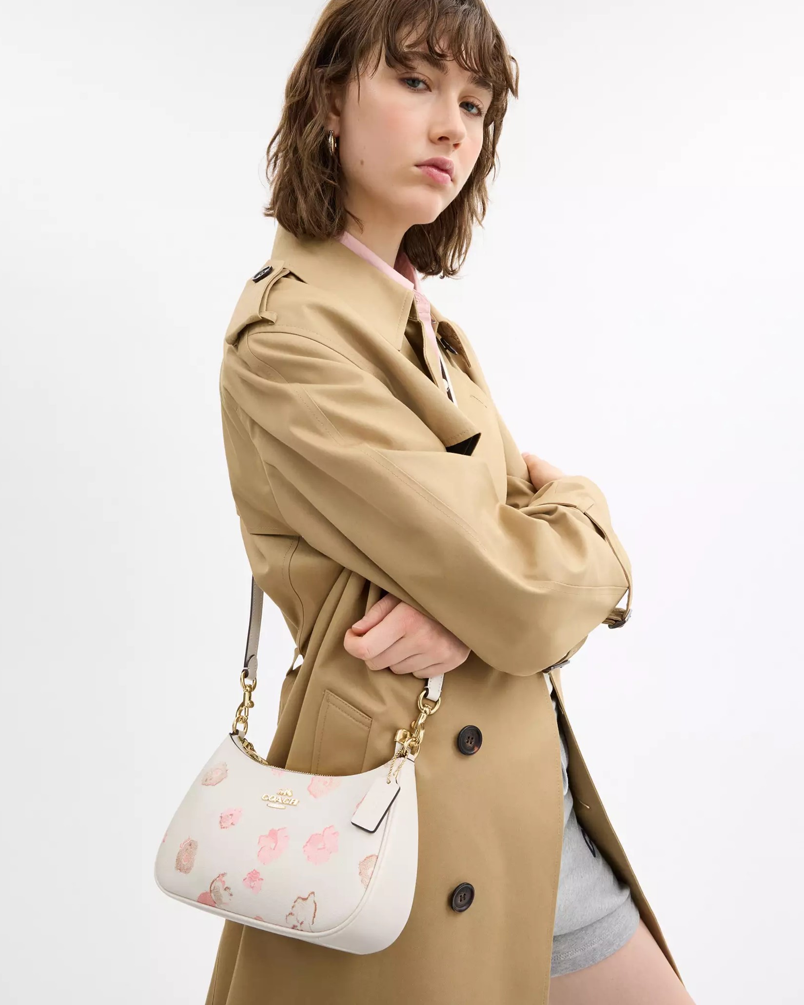 Túi Coach Teri Shoulder Bag In Floral Print Chalk Multi CW379 6