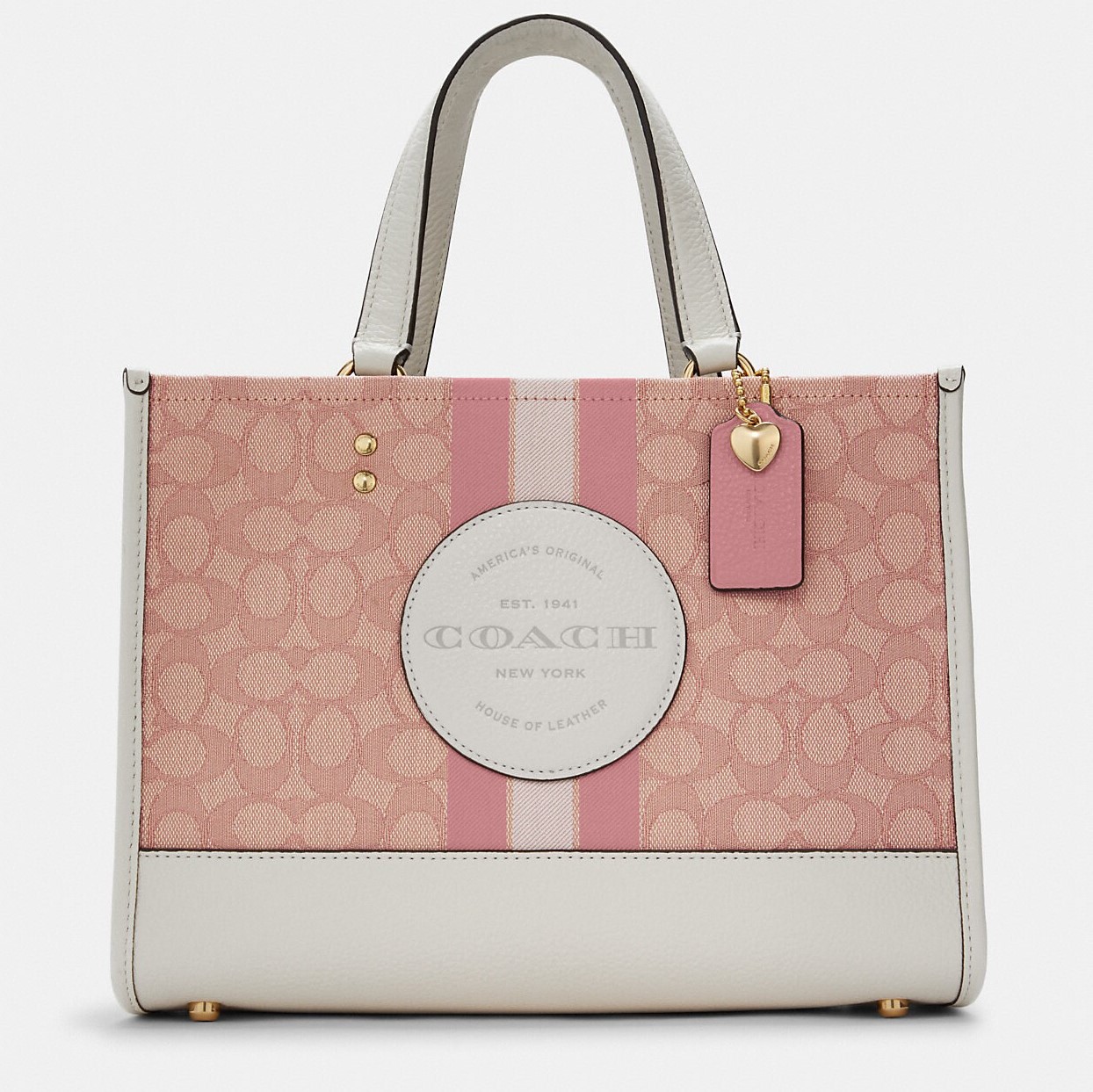 TÚI TOTE COACH DEMPSEY CARRYALL IN SIGNATURE JACQUARD WITH COACH PATCH AND HEART CHARM 7
