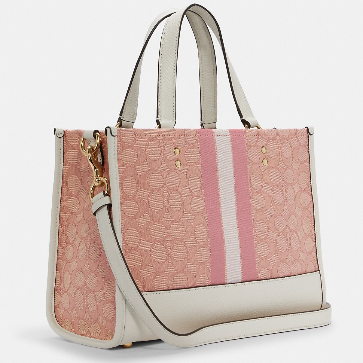 TÚI TOTE COACH DEMPSEY CARRYALL IN SIGNATURE JACQUARD WITH COACH PATCH AND HEART CHARM 9