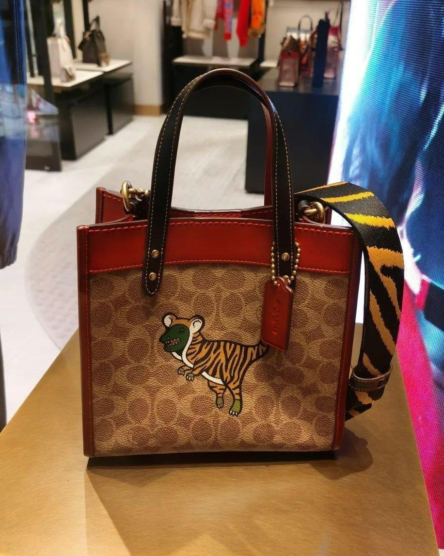 TÚI COACH LUNAR NEW YEAR FIELD TOTE 22 IN SIGNATURE CANVAS WITH TIGER REXY 4