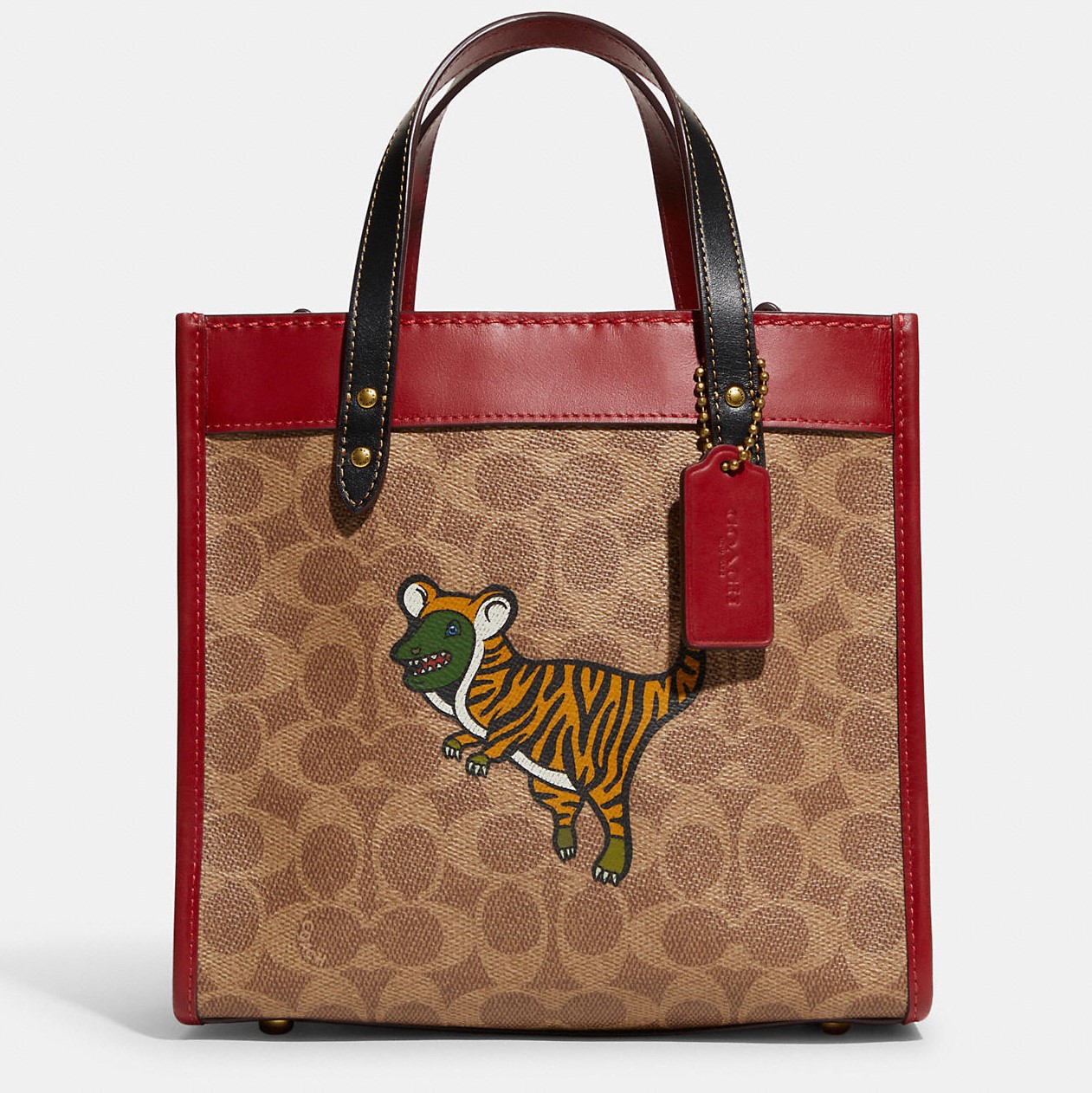 TÚI COACH LUNAR NEW YEAR FIELD TOTE 22 IN SIGNATURE CANVAS WITH TIGER REXY 5