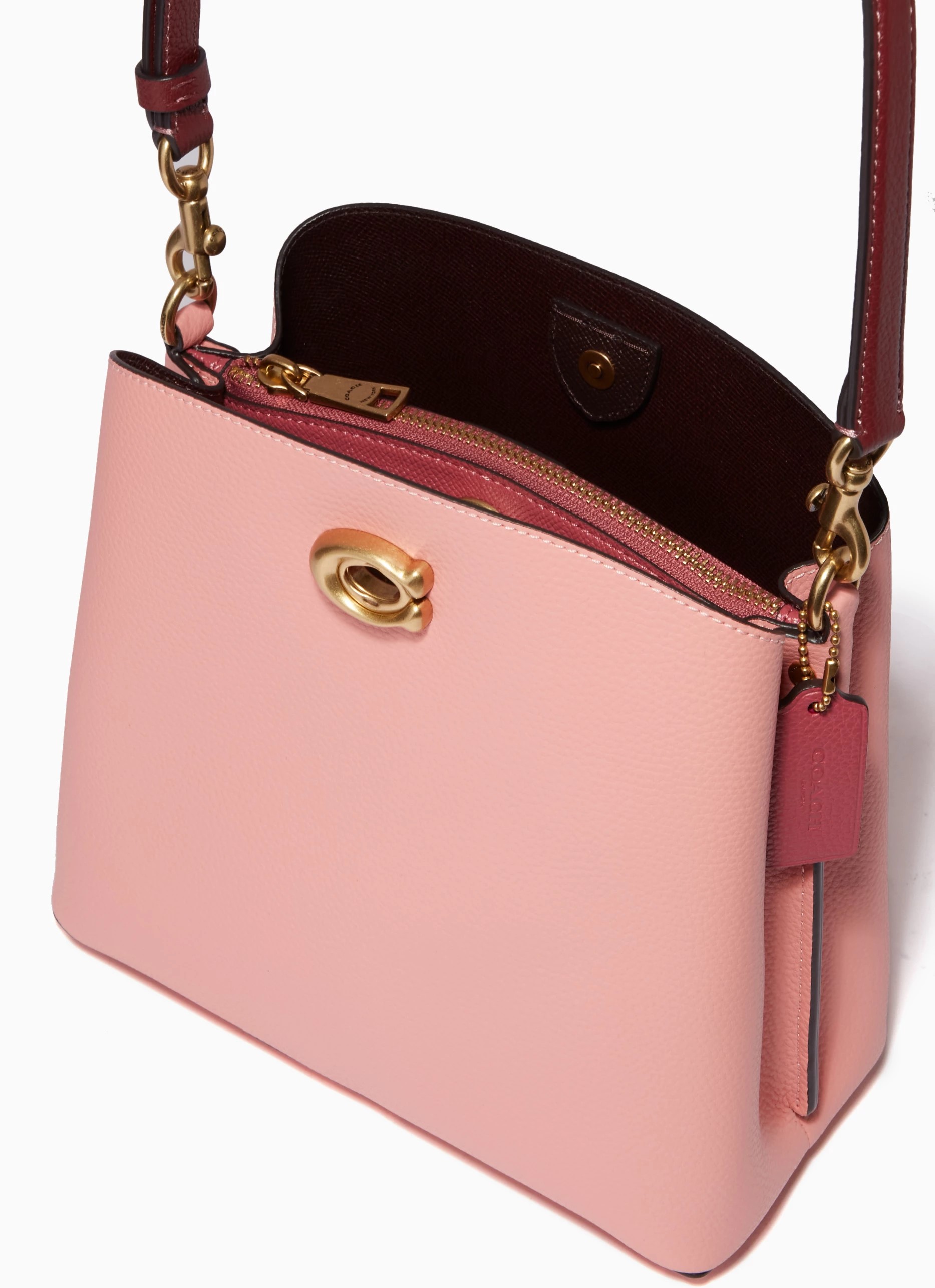 Túi Coach Willow Bucket Bag In Colorblock Candy Pink Multi C3766 3