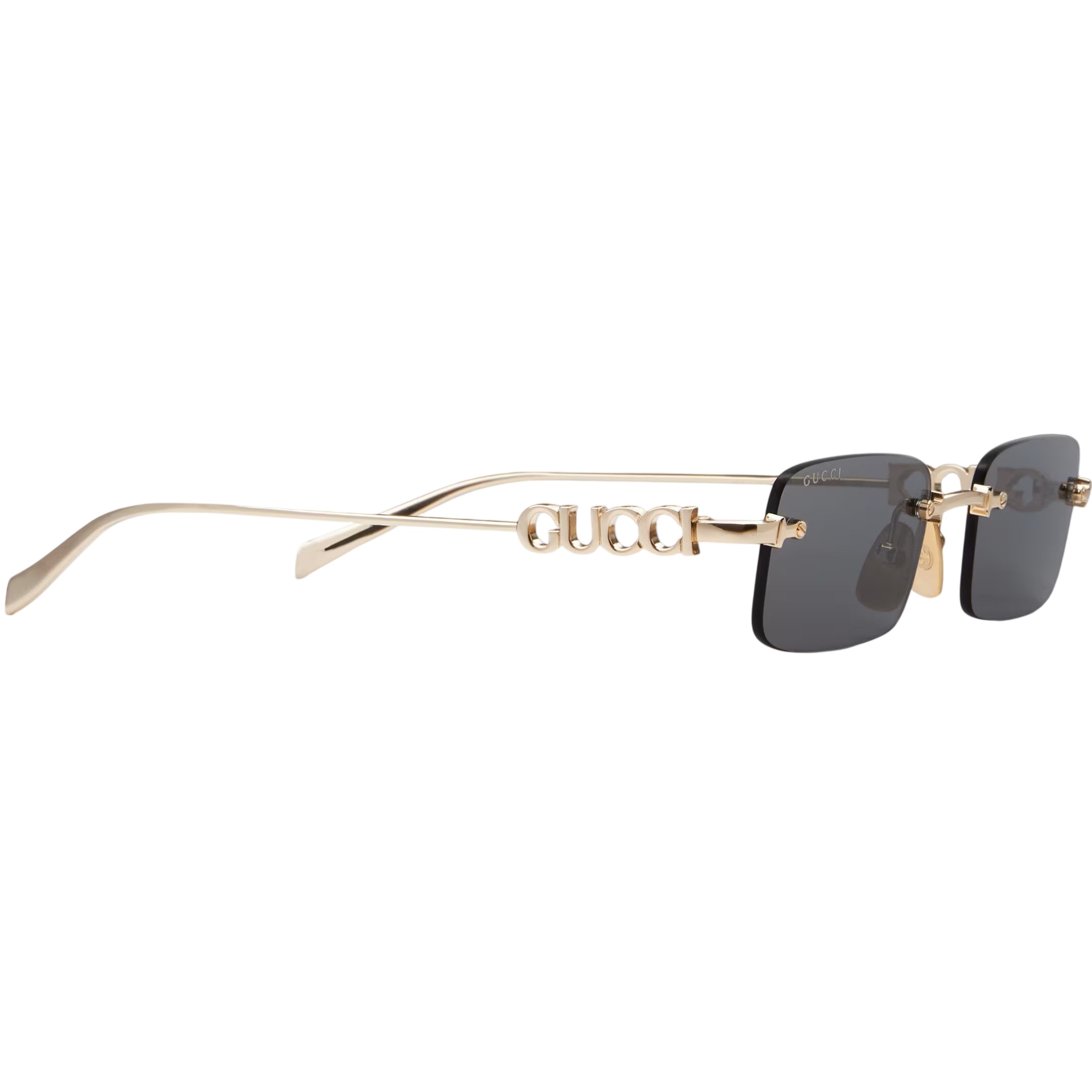 Mắt kính Gucci Rectangular Frame Sunglasses Gold-toned 1