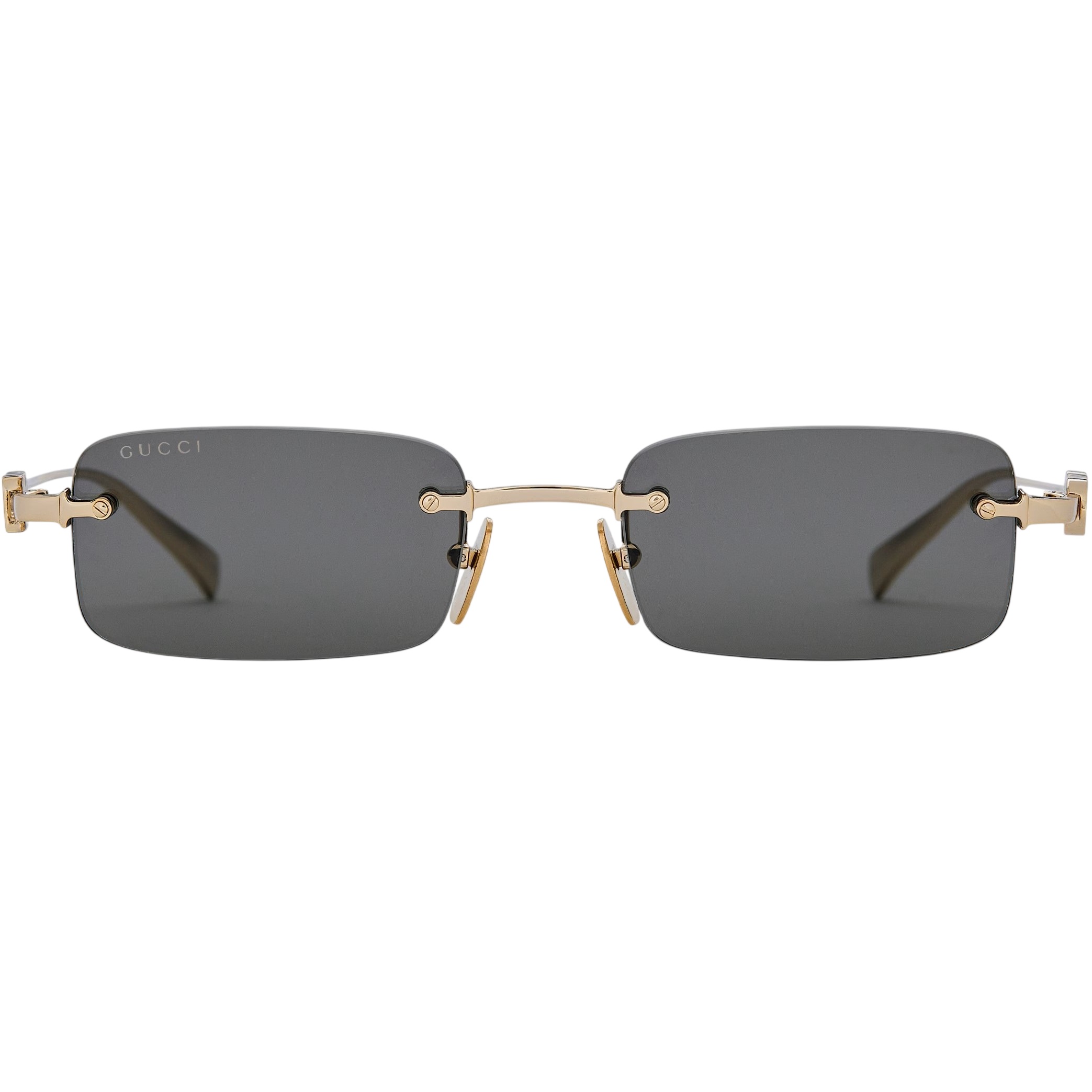 Mắt kính Gucci Rectangular Frame Sunglasses Gold-toned 2