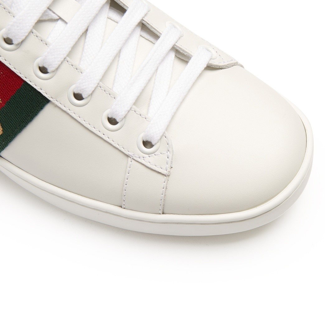GIÀY THỂ THAO GUCCI ACE EMBROIDERED SNEAKER WHITE LEATHER WITH BEE MÀU TRẮNG 13