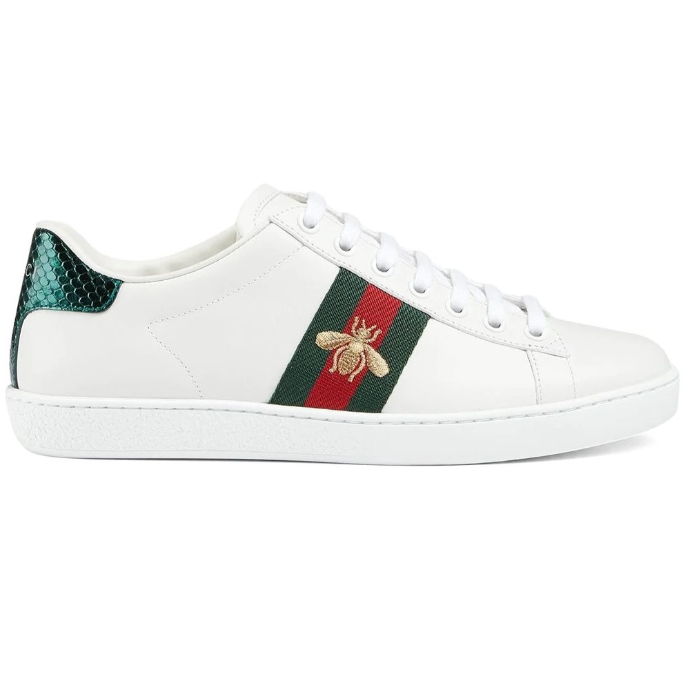 GIÀY THỂ THAO GUCCI ACE EMBROIDERED SNEAKER WHITE LEATHER WITH BEE MÀU TRẮNG 16