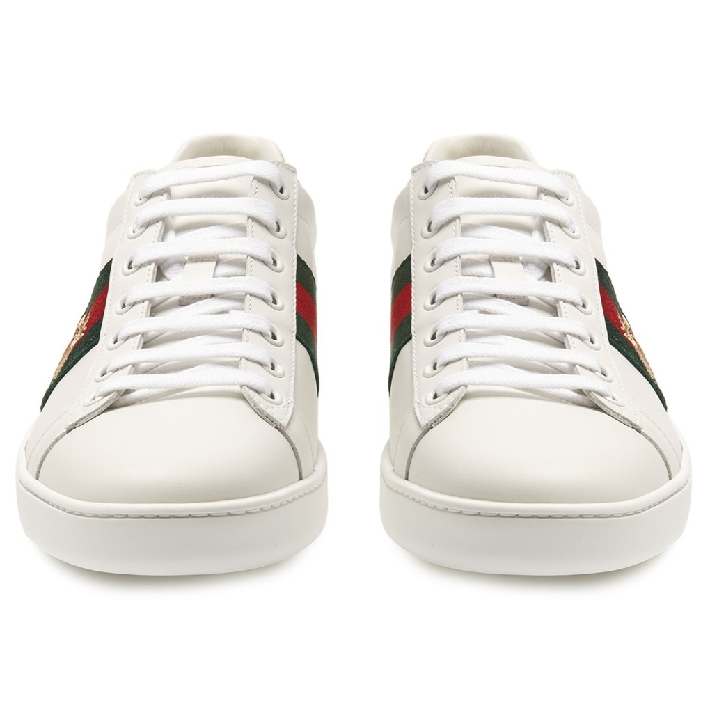 GIÀY THỂ THAO GUCCI ACE EMBROIDERED SNEAKER WHITE LEATHER WITH BEE MÀU TRẮNG 20