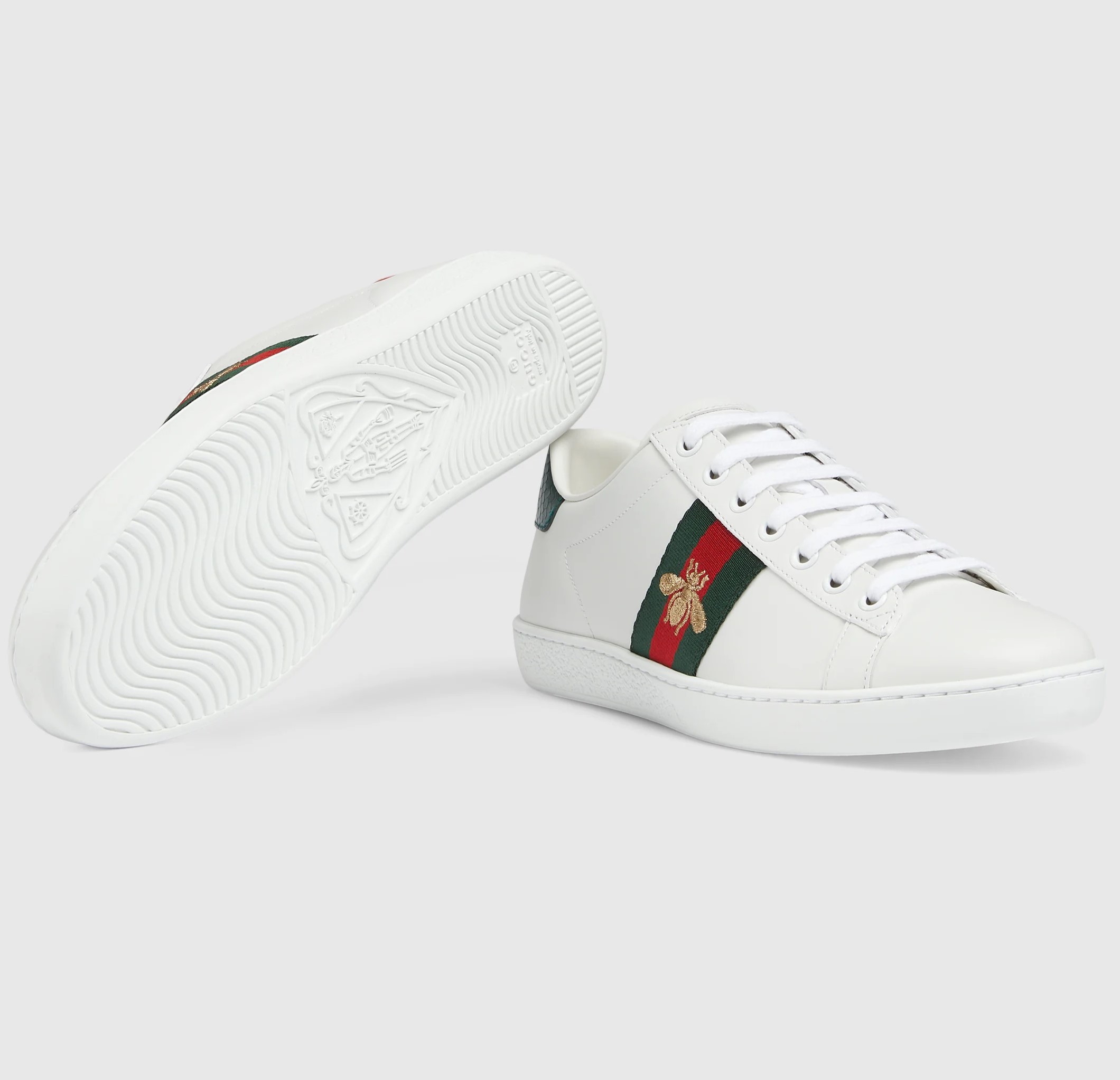 GIÀY THỂ THAO GUCCI ACE EMBROIDERED SNEAKER WHITE LEATHER WITH BEE MÀU TRẮNG 18