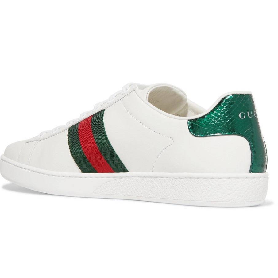 GIÀY THỂ THAO GUCCI ACE EMBROIDERED SNEAKER WHITE LEATHER WITH BEE MÀU TRẮNG 22