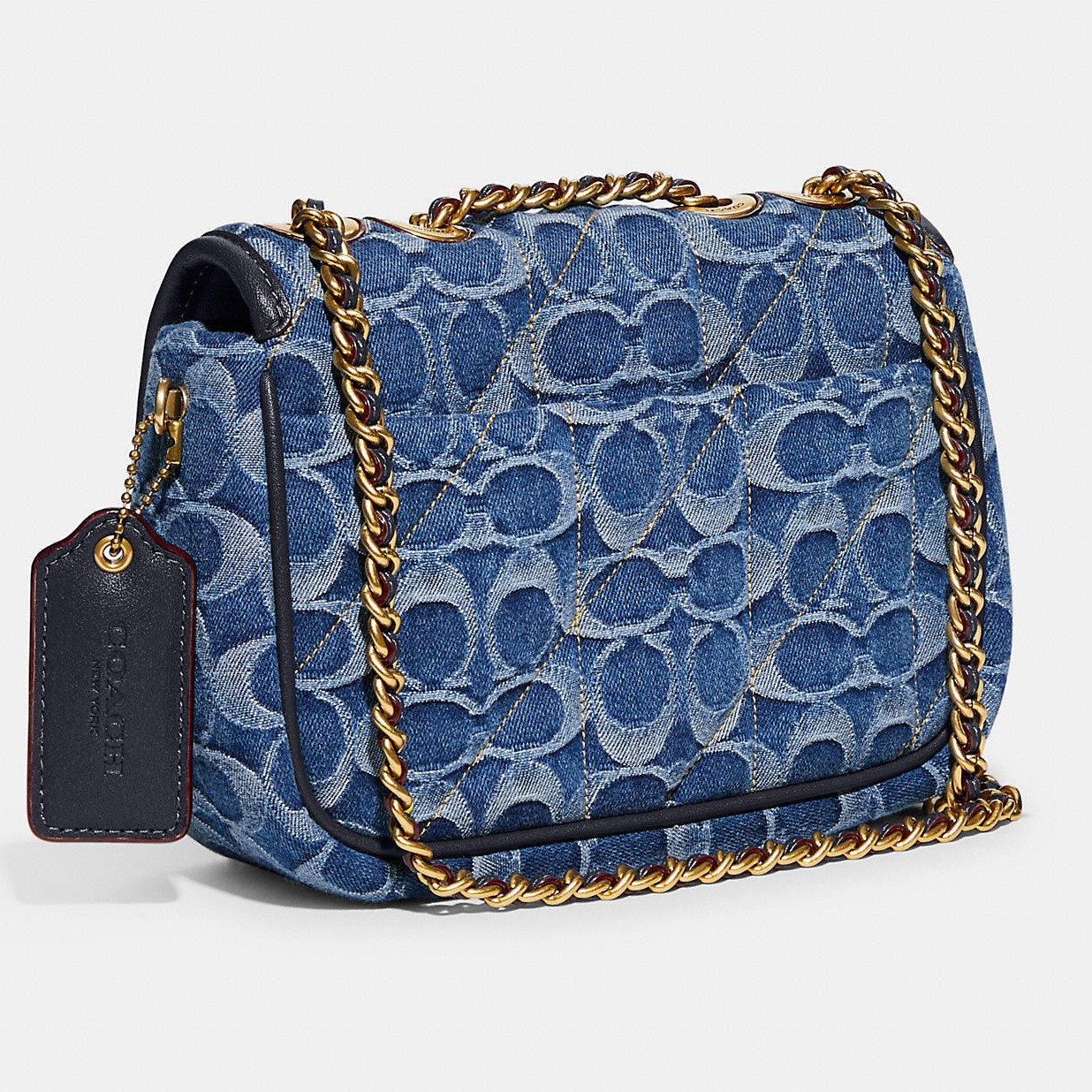 TÚI ĐEO CHÉO COACH PILLOW MADISON SHOULDER BAG 18 IN SIGNAUTURE DENIM WITH QUILTING 2