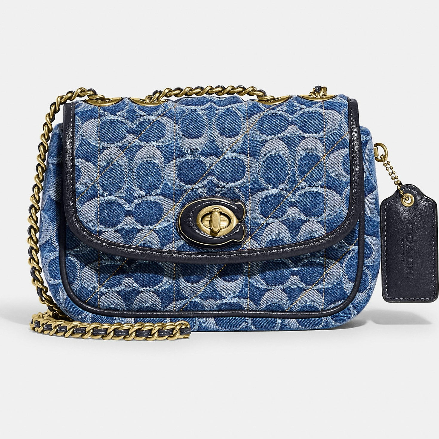 TÚI ĐEO CHÉO COACH PILLOW MADISON SHOULDER BAG 18 IN SIGNAUTURE DENIM WITH QUILTING 4