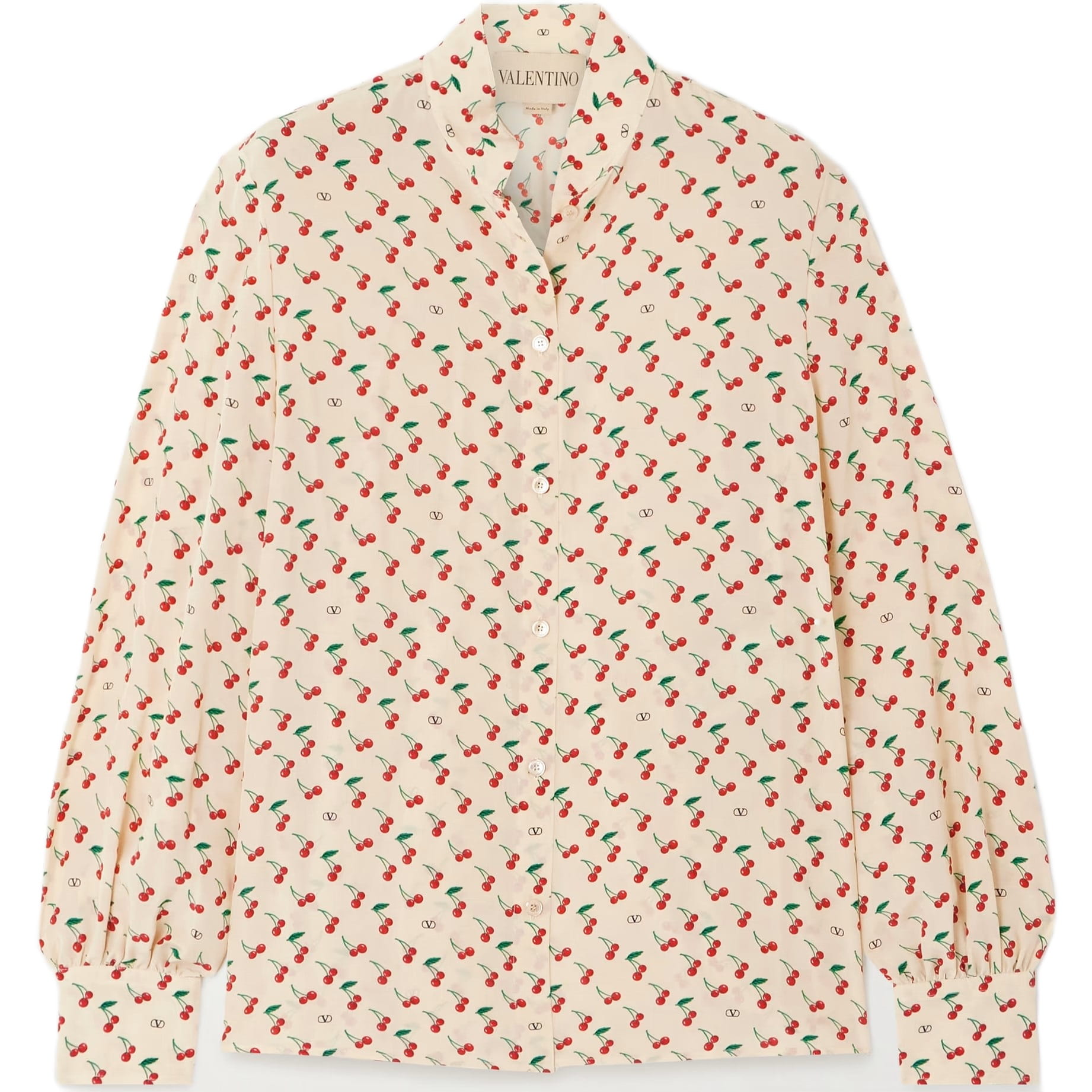 Áo Valentino Printed Silk Crepe De Chine Shirt 2