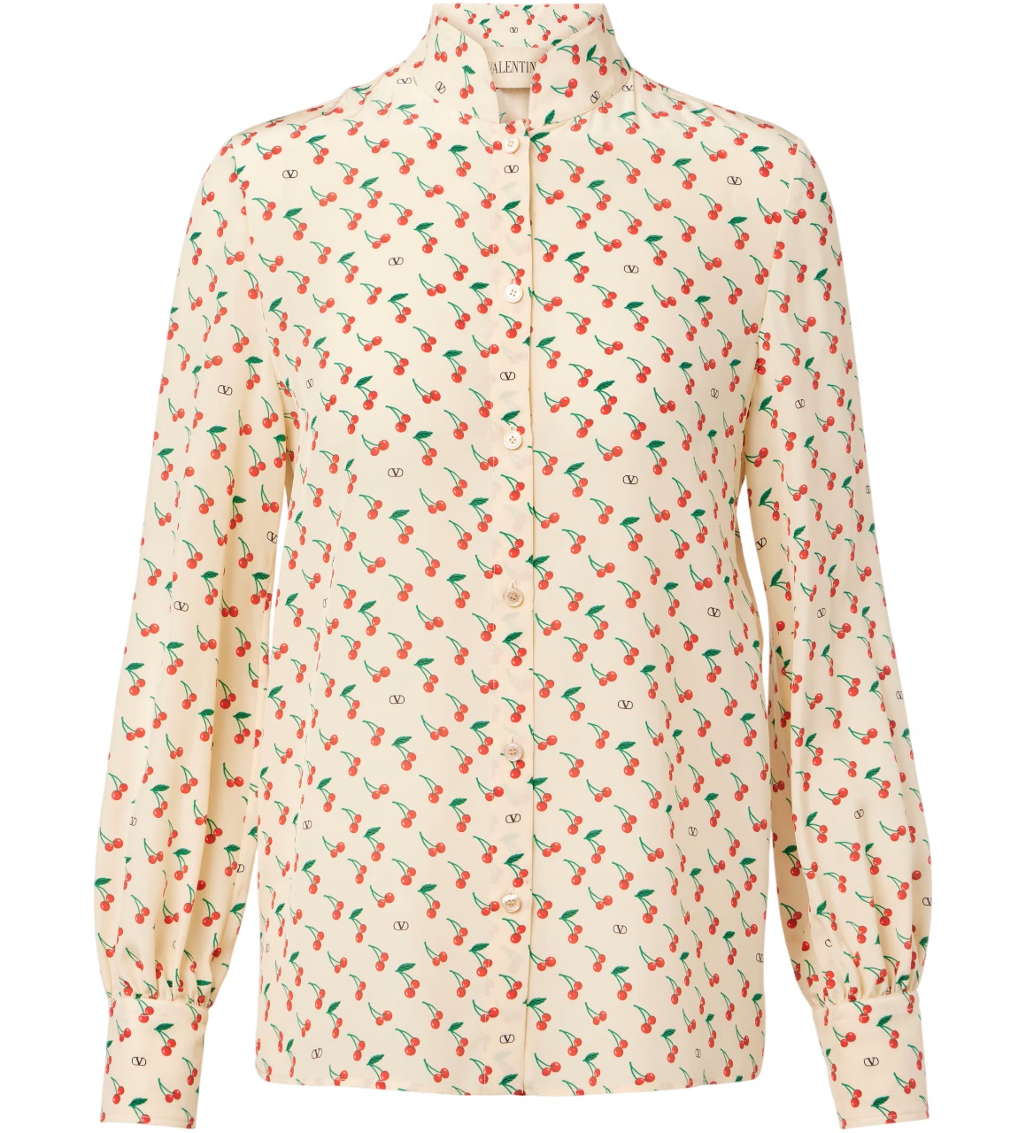 Áo Valentino Printed Silk Crepe De Chine Shirt 4
