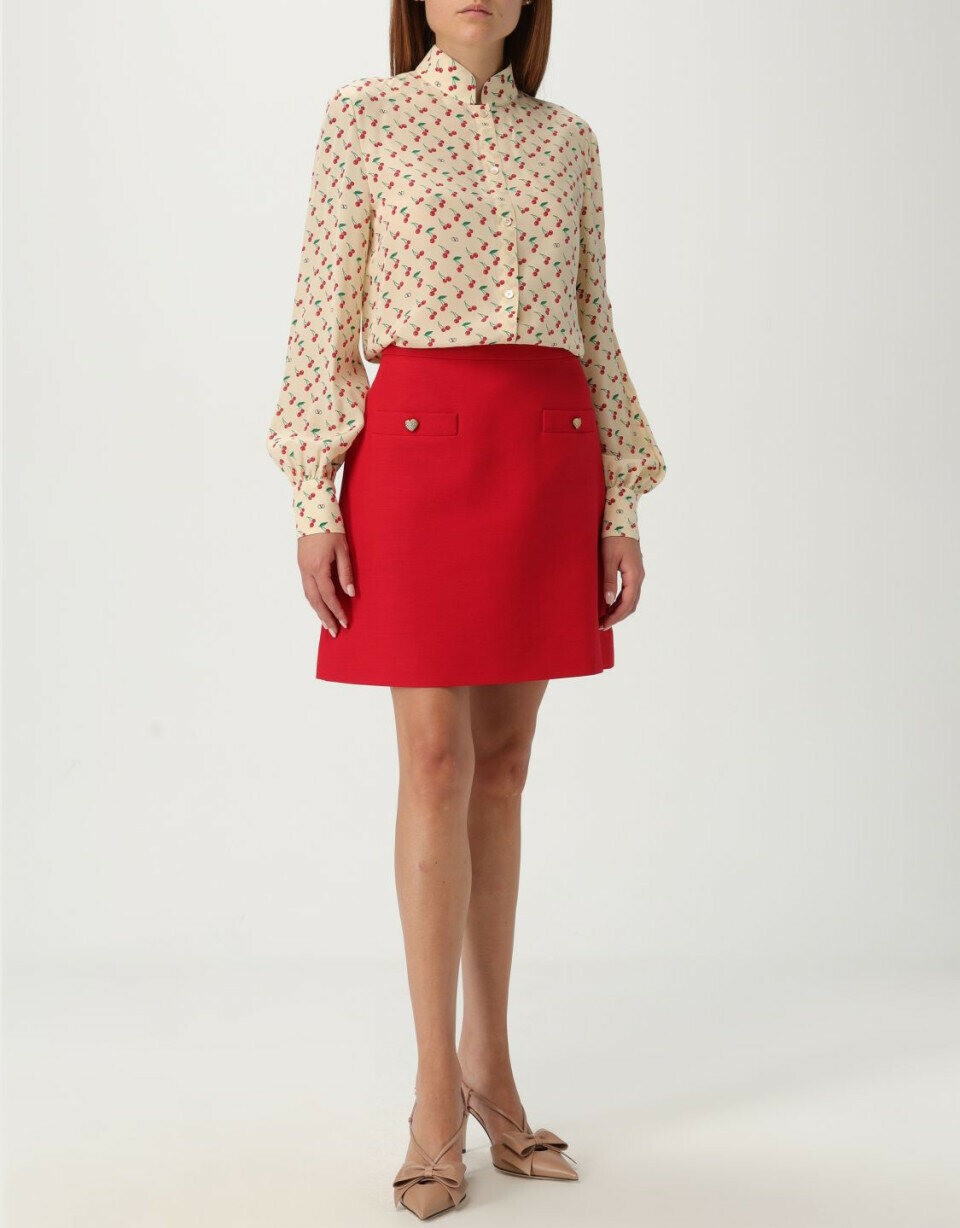 Áo Valentino Printed Silk Crepe De Chine Shirt 6