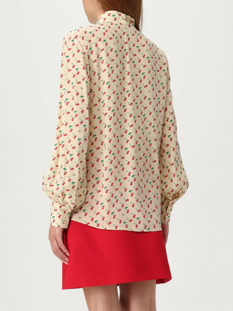 Áo Valentino Printed Silk Crepe De Chine Shirt 8
