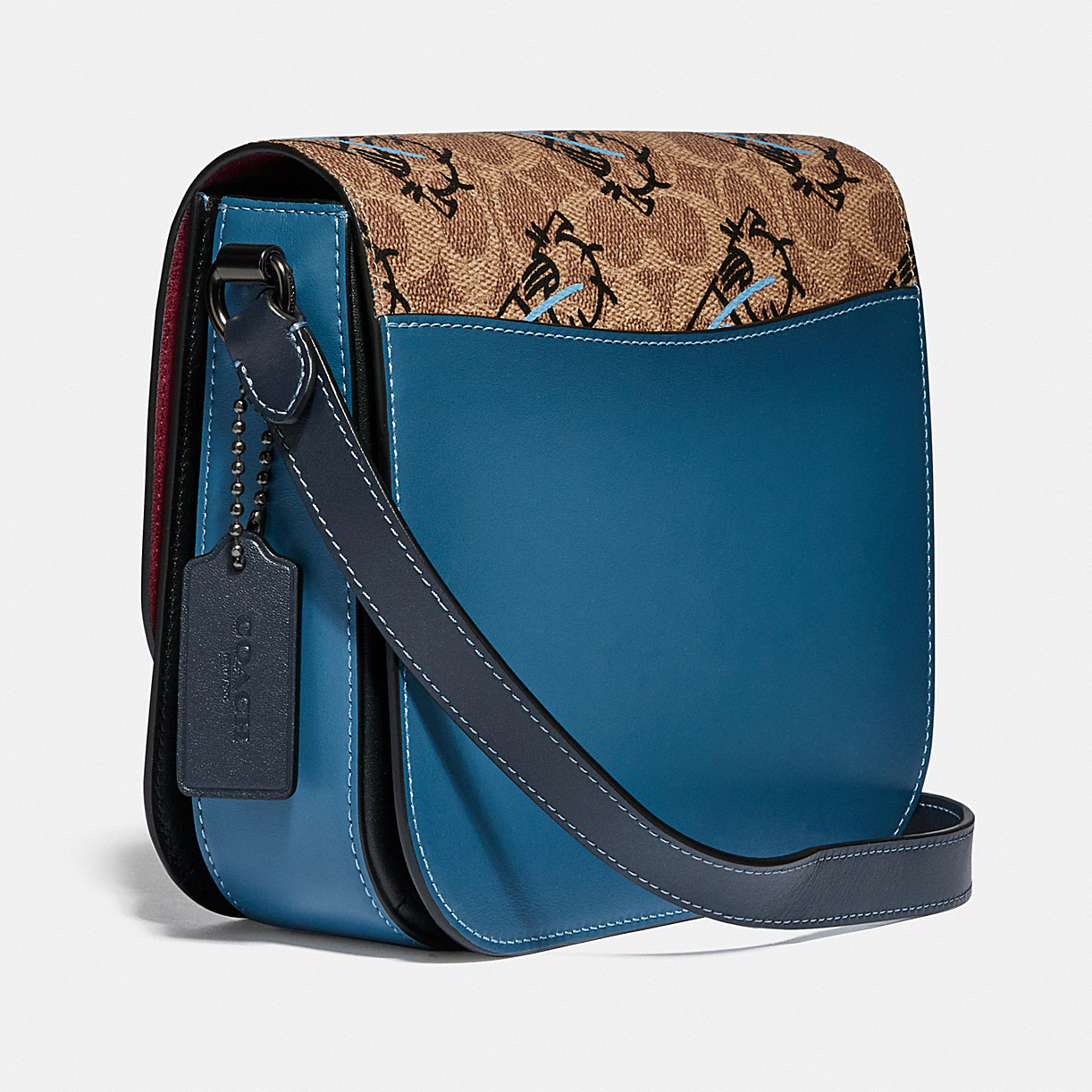 TÚI XÁCH NỮ COACH HUTTON SADDLE BAG WITH ABSTRACT HORSE AND CARIAGE 6