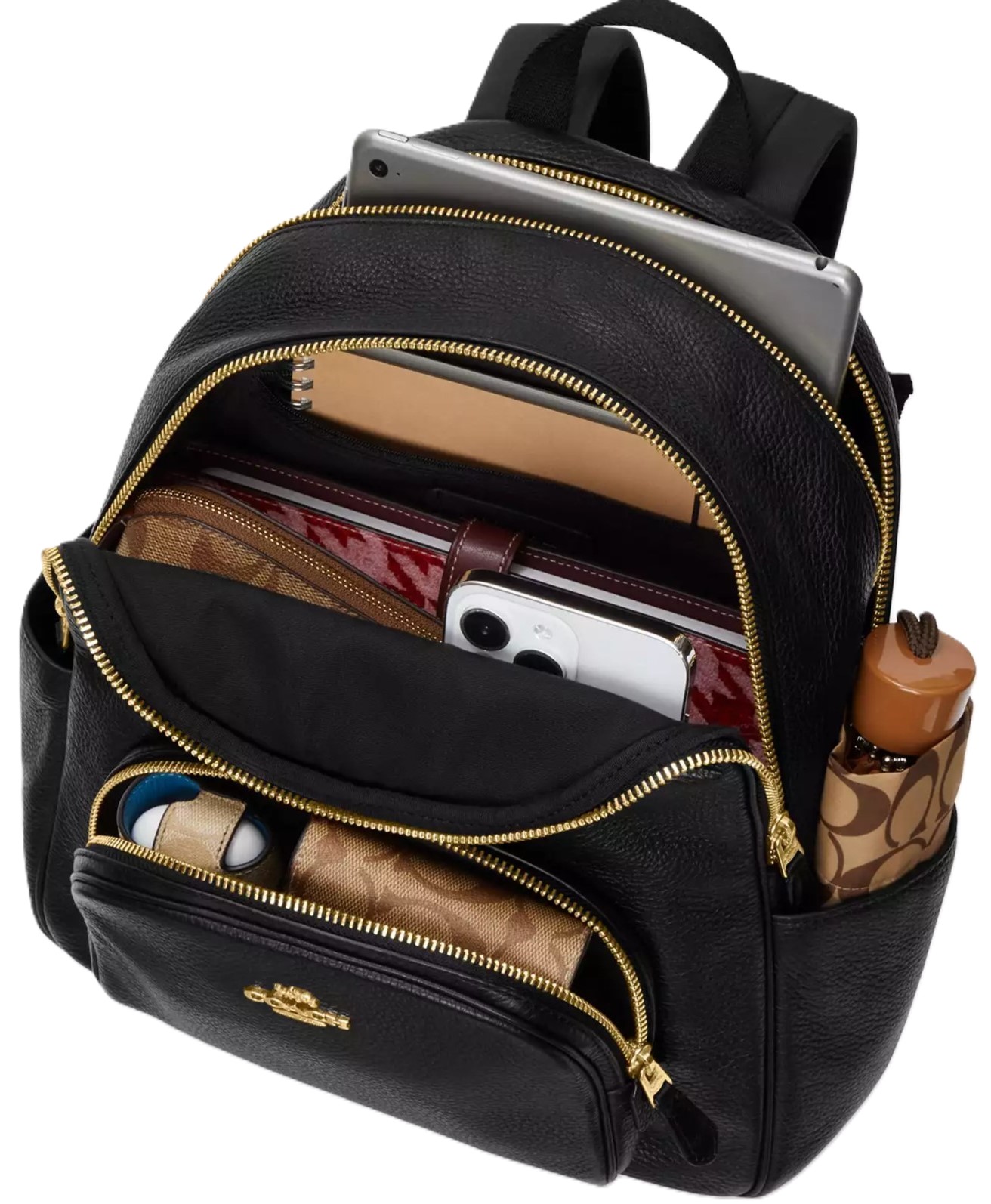 Balo Coach Coat Backpack in Blocked Signature Canvas Sand CZ771 2