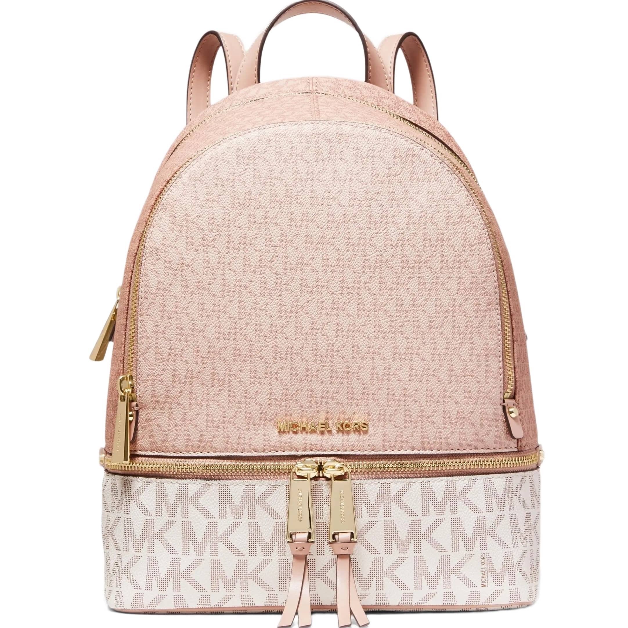 Balo Michael Kors Rhea Zip Medium Monogram Backpack Ballet Pink Mix 2