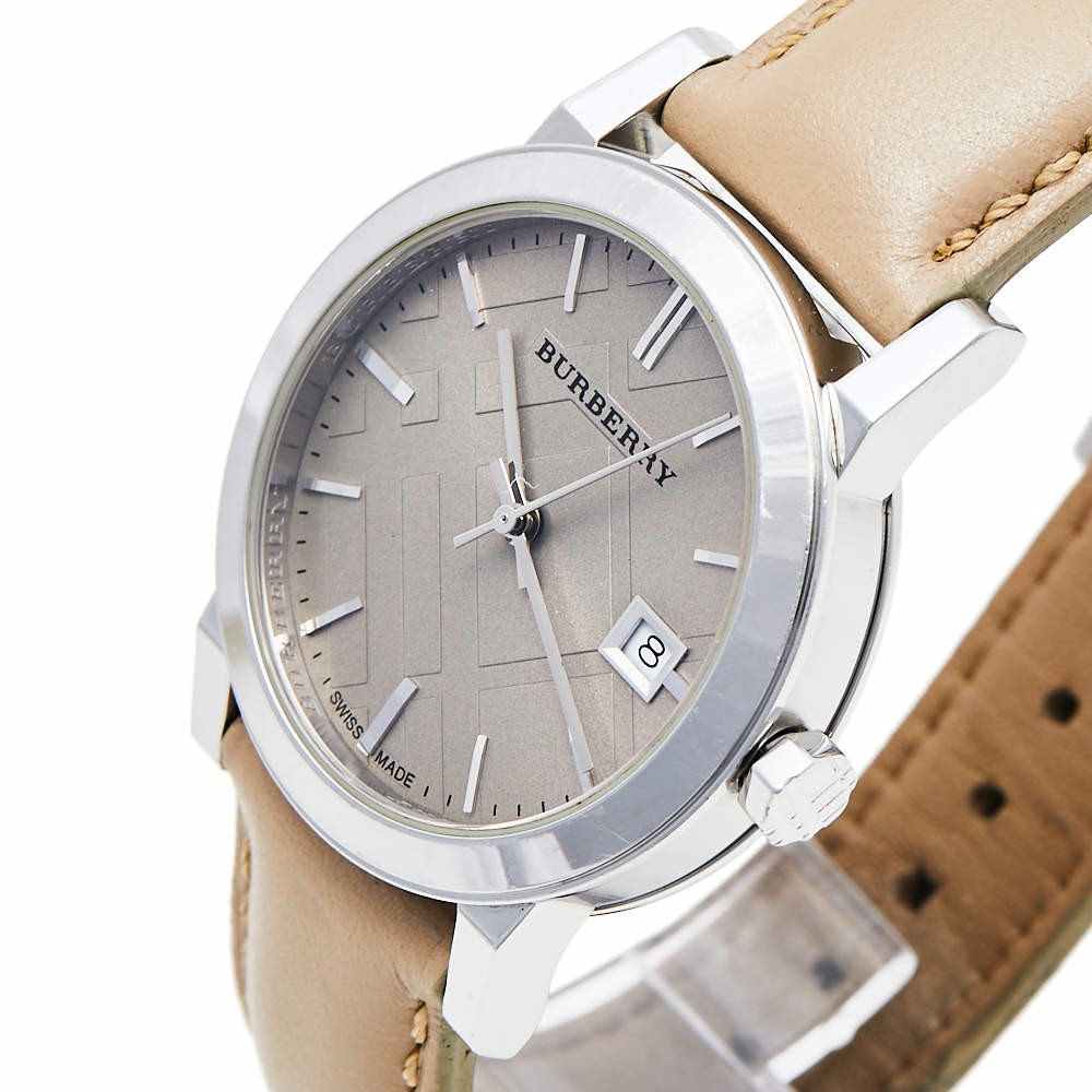 Đồng hồ nữ Burberry Ladies Watch The City Check Neutral Silver BU9107 11
