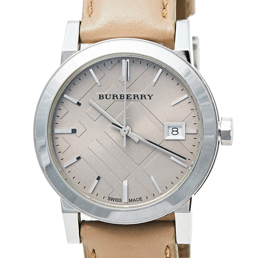 Đồng hồ nữ Burberry Ladies Watch The City Check Neutral Silver BU9107 10
