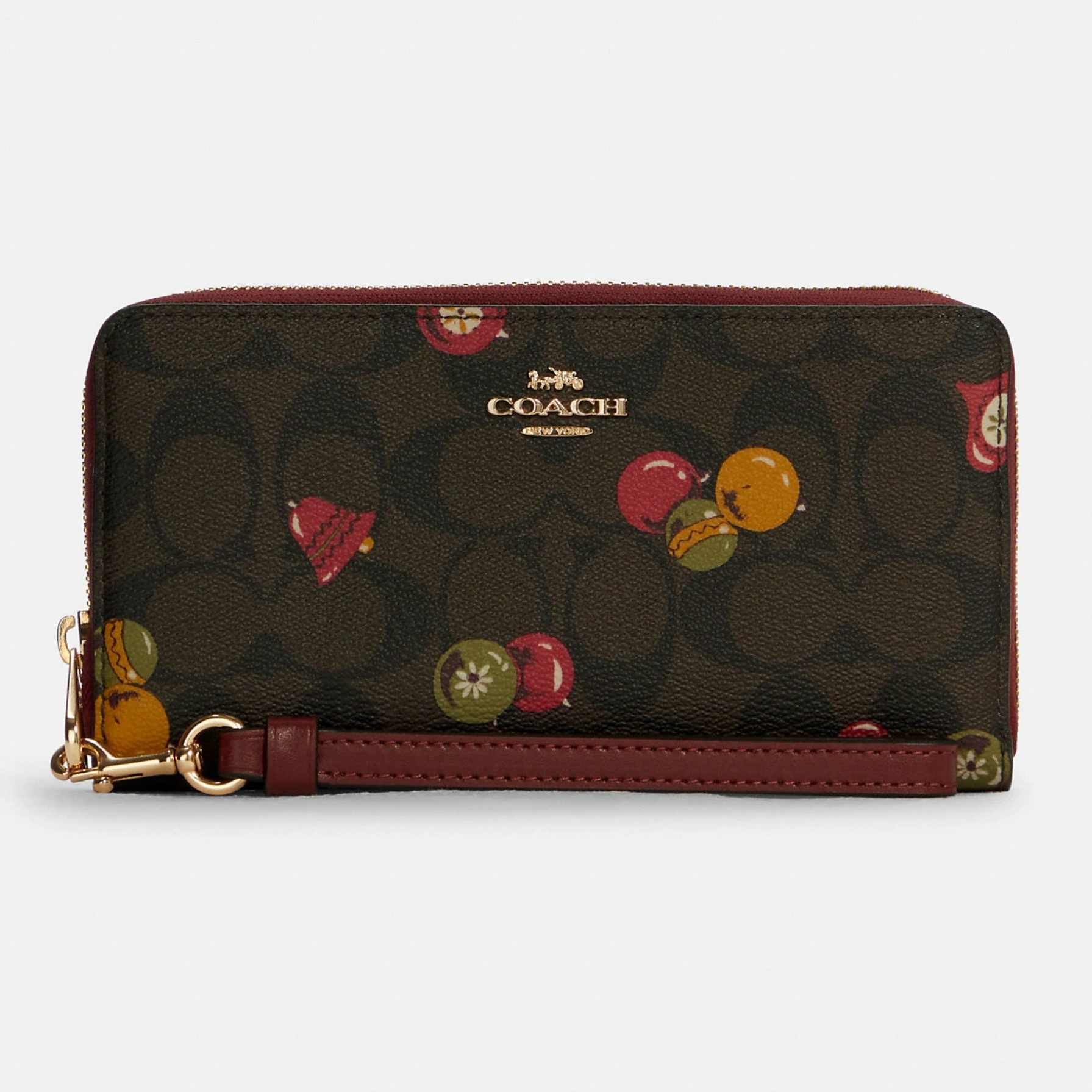 VÍ DÀI NỮ LONG ZIP AROUND WALLET IN SIGNATURE CANVAS WITH ORNAMENT PRINT 2
