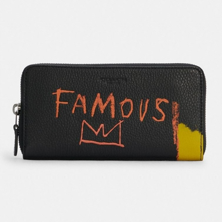Ví dài nữ Coach Jean Michel Basquiat Leather Zip Wallet 4