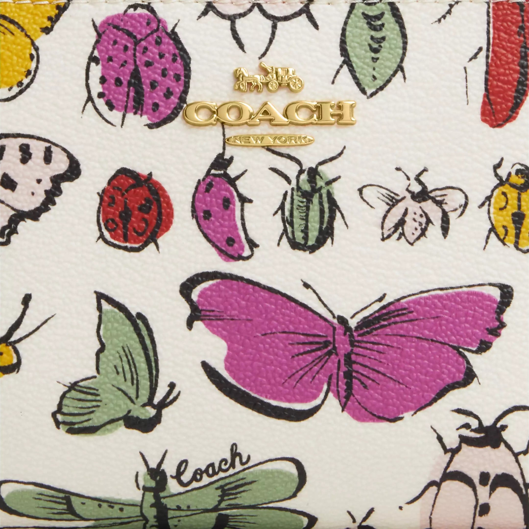 Ví Coach Mini Snap Wallet With Creature Print Novelty print Gold Chalk Multi CR795 4