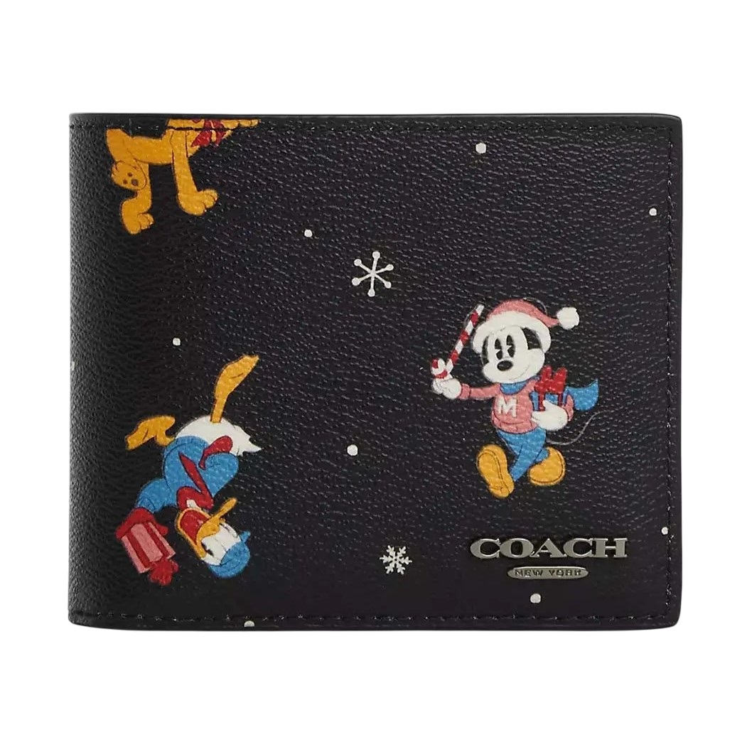Ví Nam Coach Coach Disney X Coach 3 In 1 Wallet With Holiday Print Black Multi CM181 2