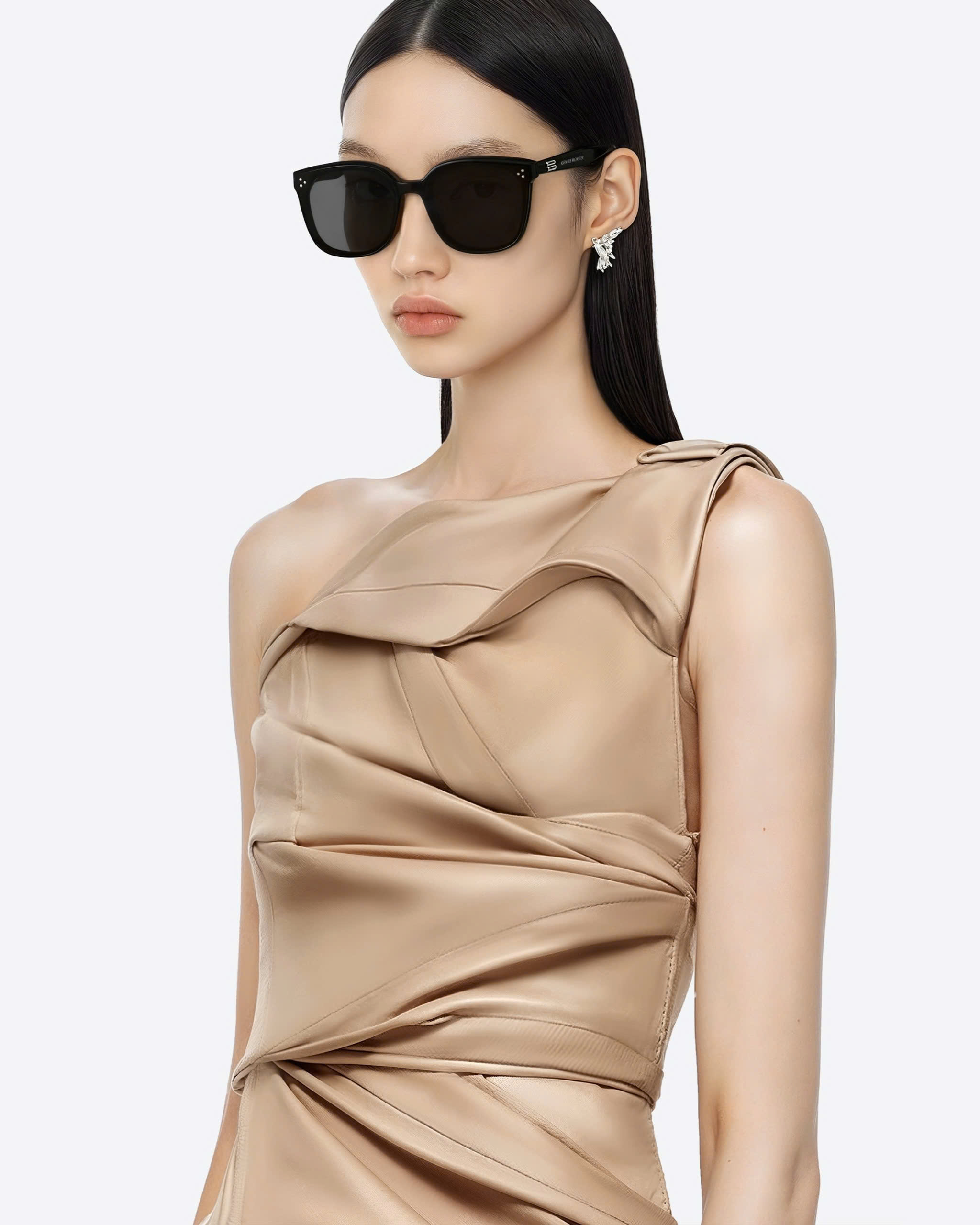Mắt kính Gentle Monster By 01 Black Lenses Black Acetate Frame 15