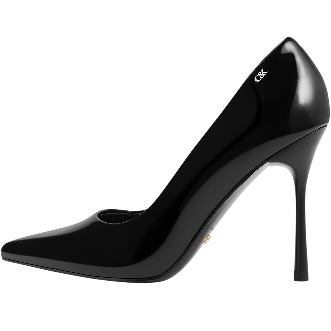 Giày cao gót mũi nhọn Charles Keith Kyra Leather Pointed Toe Pumps Black SL1-60280472-1 6
