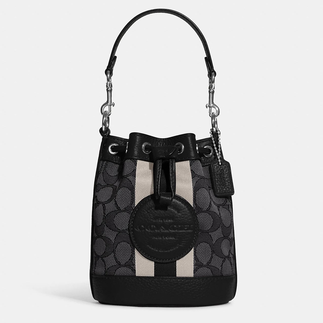 TÚI COACH NỮ MINI DEMPSEY BUCKET BAG IN SIGNATURE JACQUARD WITH STRIPE AND COACH PATCH C8322 3