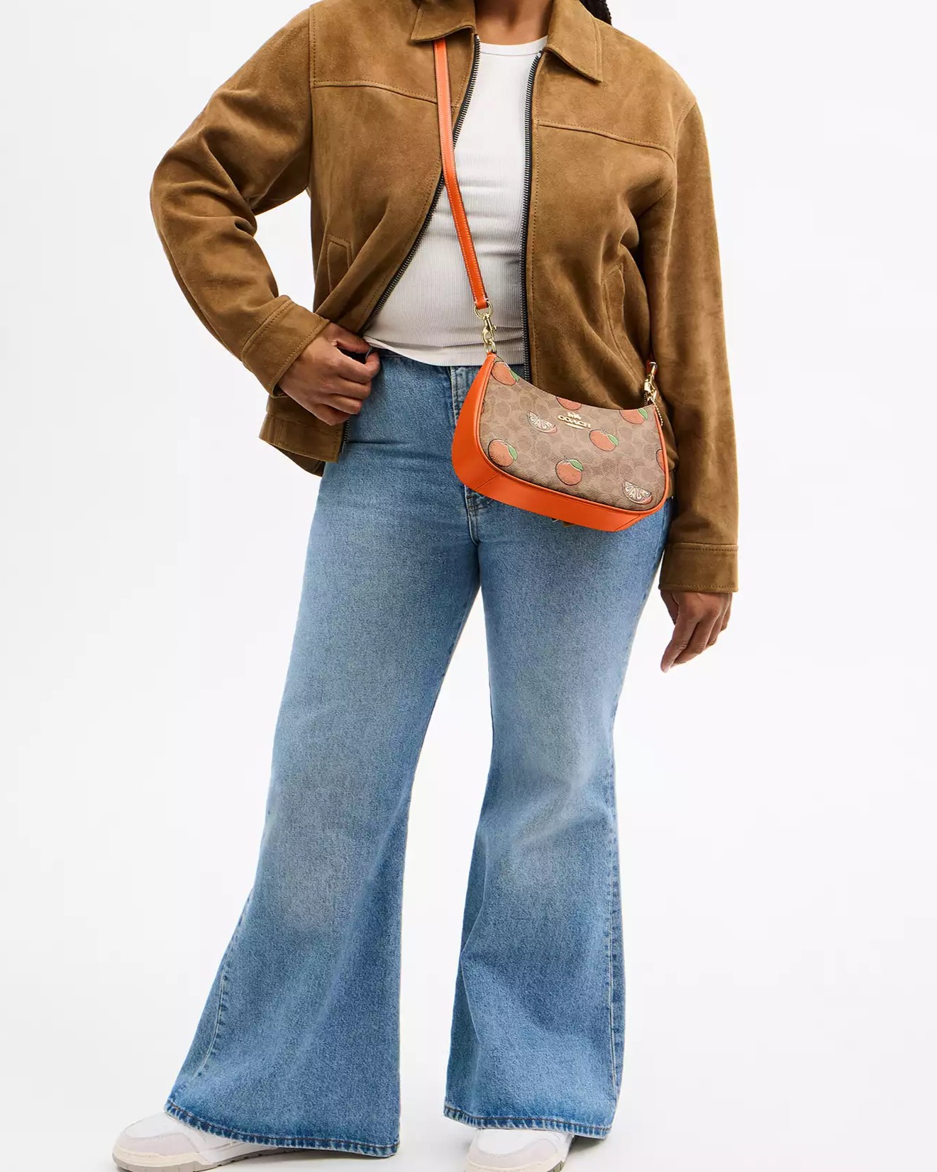 Túi kẹp nách Coach Teri Shoulder Bag In Signature Canvas With Orange Print CAL80 3