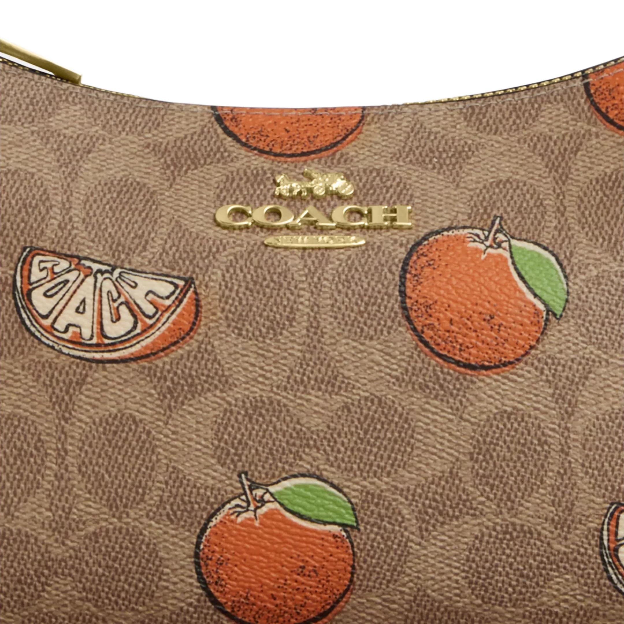Túi kẹp nách Coach Teri Shoulder Bag In Signature Canvas With Orange Print CAL80 4