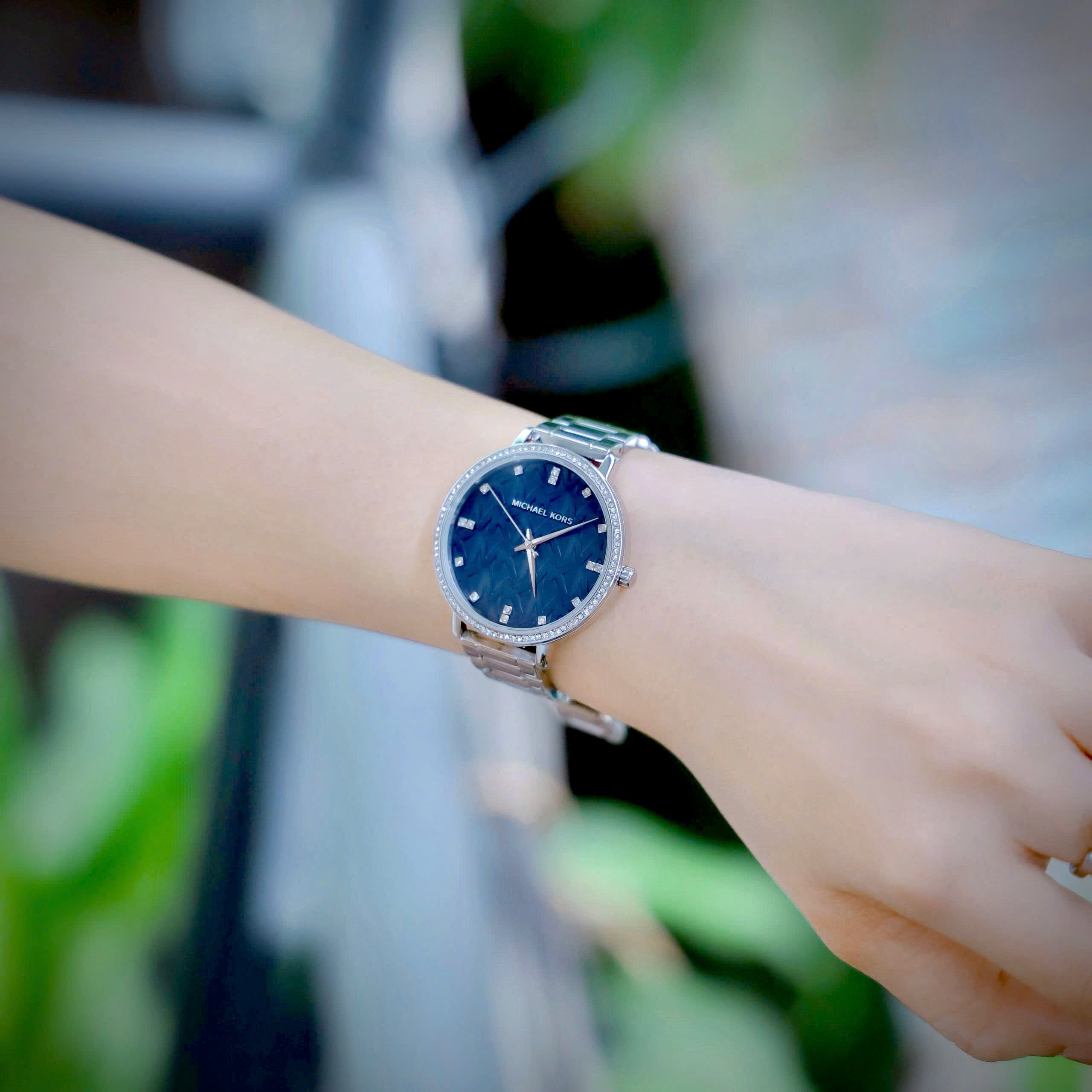 Đồng hồ nữ Michael Kors Pyper Blue Dial Silver Tone Womens Watch MK4671 9